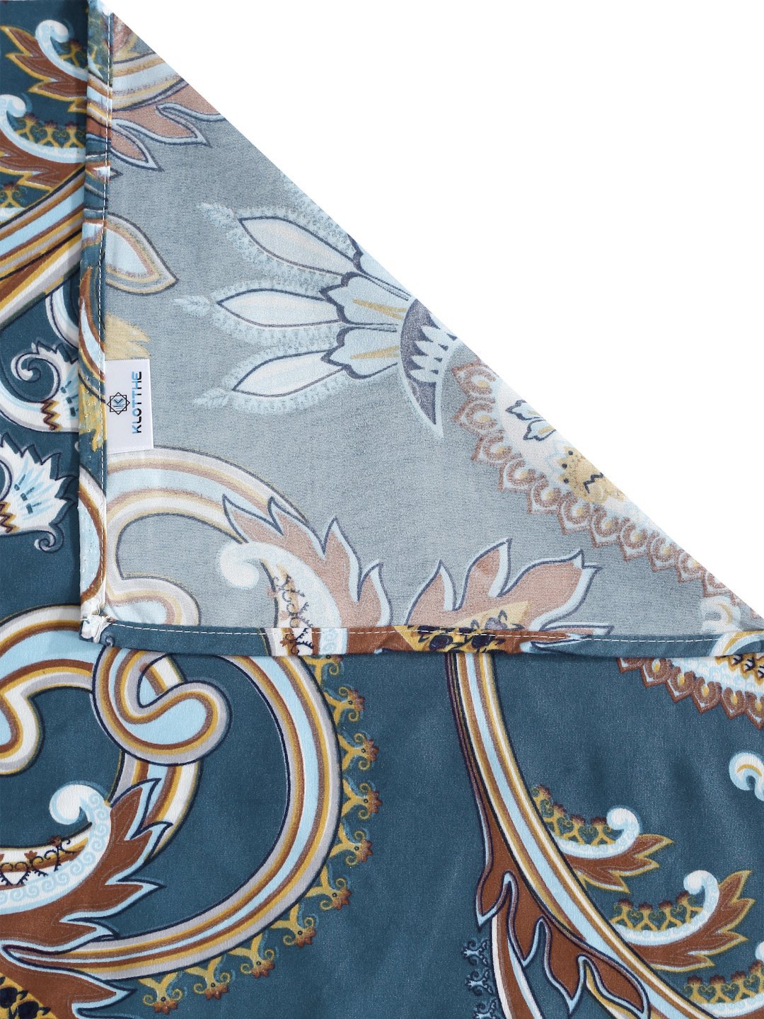 Blue Floral 300 TC Cotton Blend Single Bedsheet with Pillow Cover