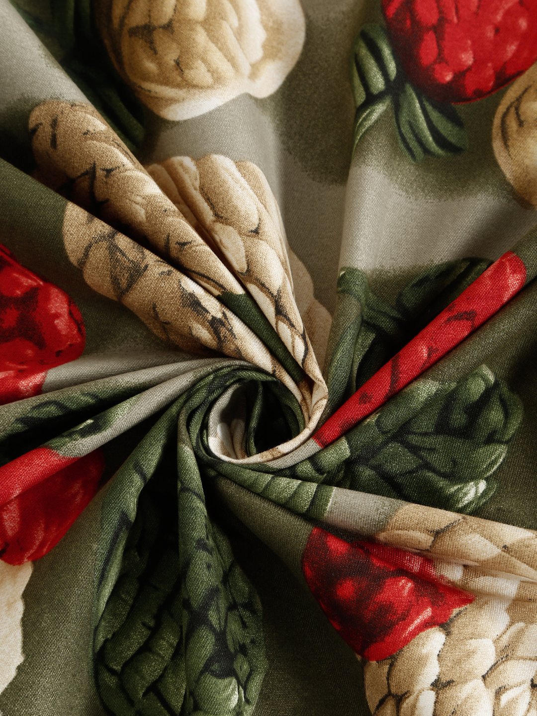 Green Floral 7D King Size Cotton Blend Fitted Double Bedsheet with 2 Pillow Covers