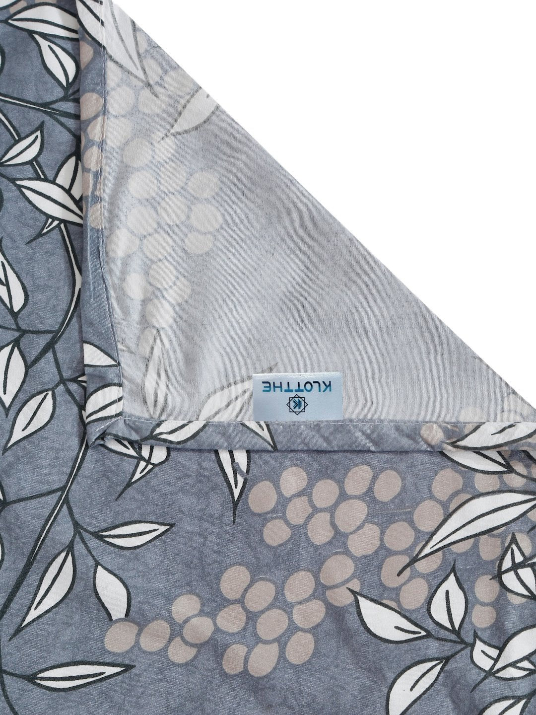 Grey Floral 300 TC Cotton Blend Single Bedsheet with Pillow Cover