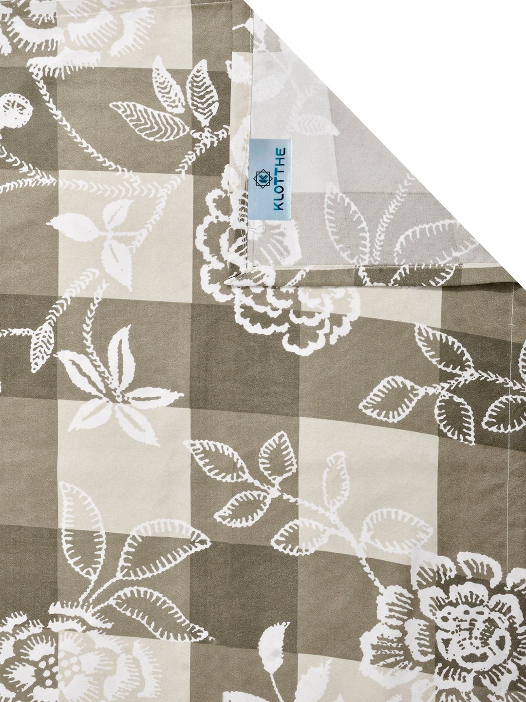 Begie Floral Cotton Blend Single Bedsheet with Pillow Cover