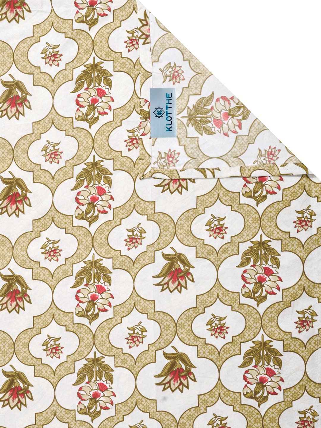 Yellow Floral Cotton Blend Single Bedsheet with Pillow Cover