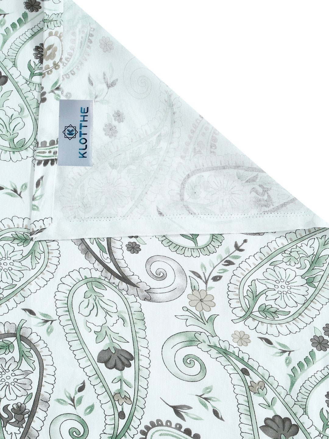 Green Floral 400 TC Pure Cotton Double Bedsheet in Book Fold Packing