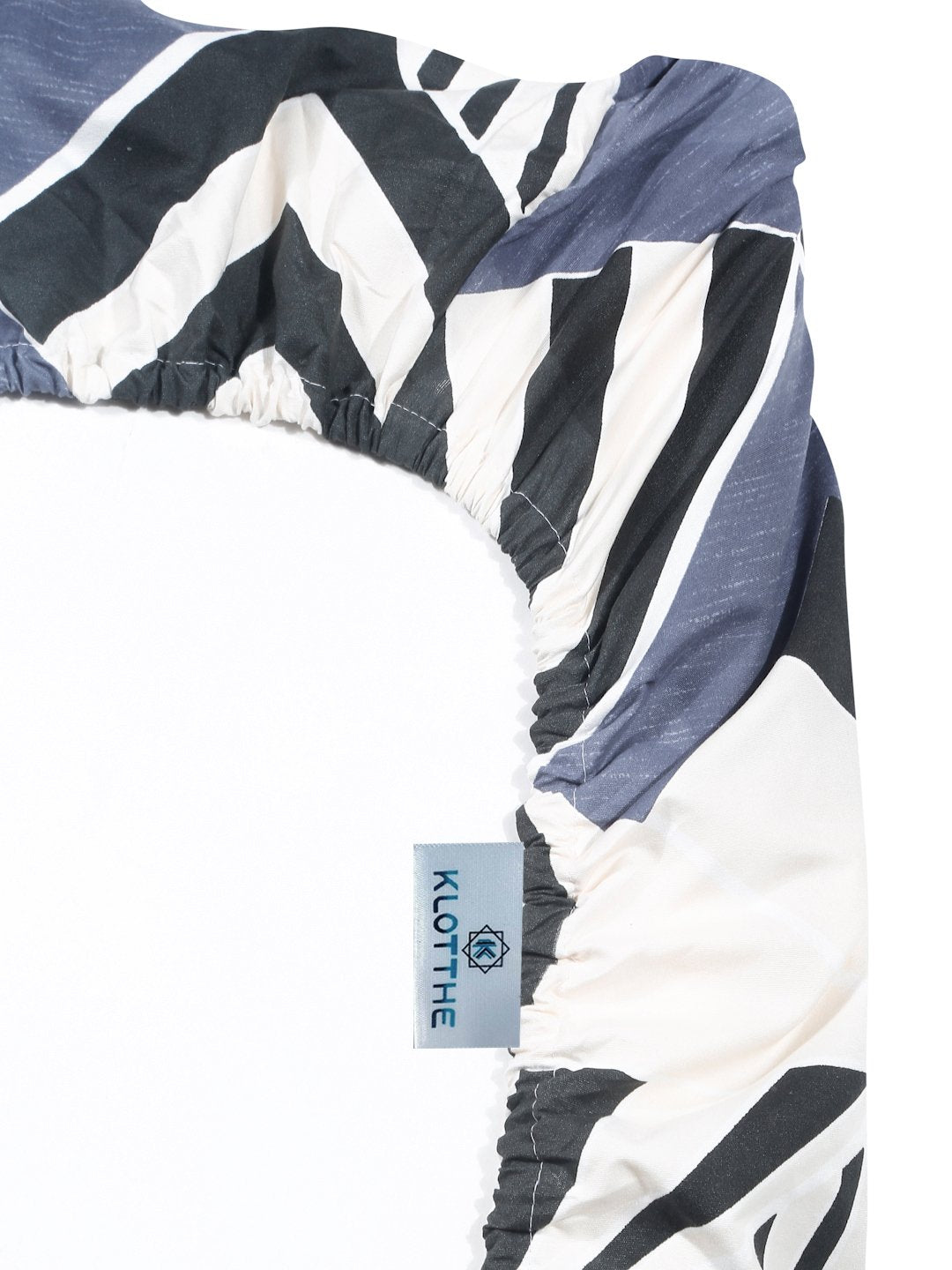 Multi Geometric 300 TC Cotton Blend Fitted Double Bedsheet with 2 Pillow Covers