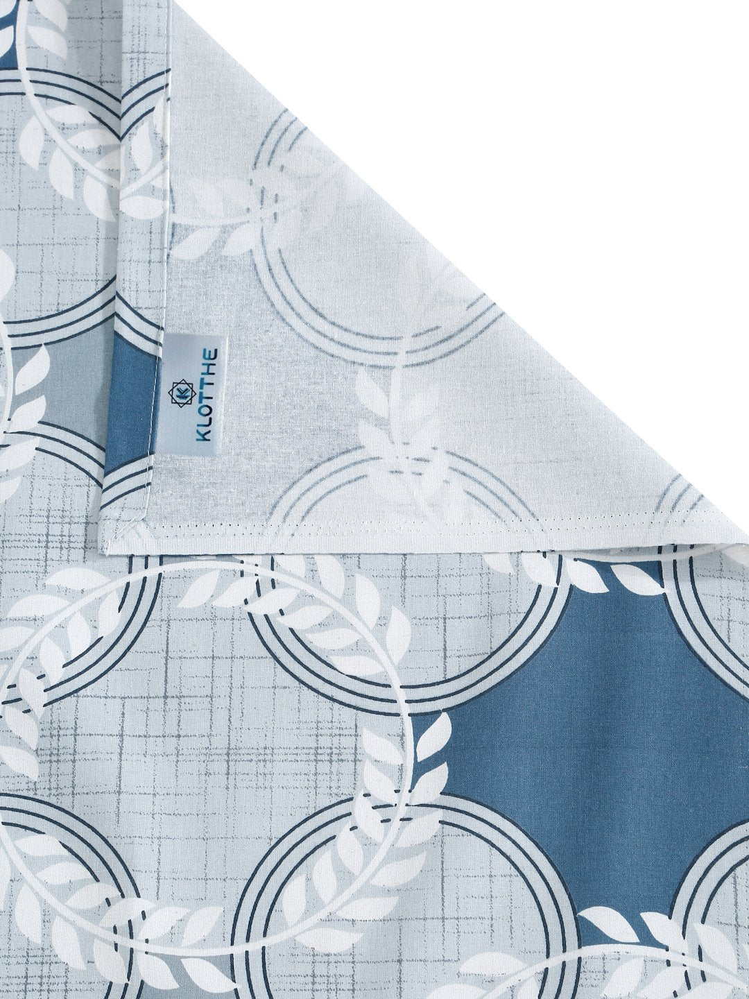 Blue Geometric 400 TC Pure Cotton Double Bedsheet with 2 Pillow Covers