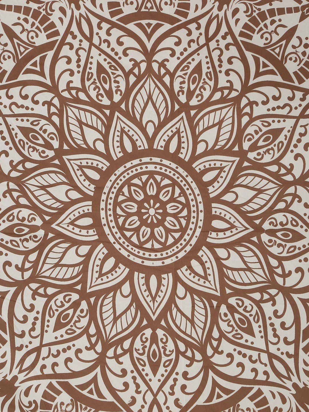 Digital Printed Cream Floral Cotton Blend Double Bedsheet with 2 Pillow Covers