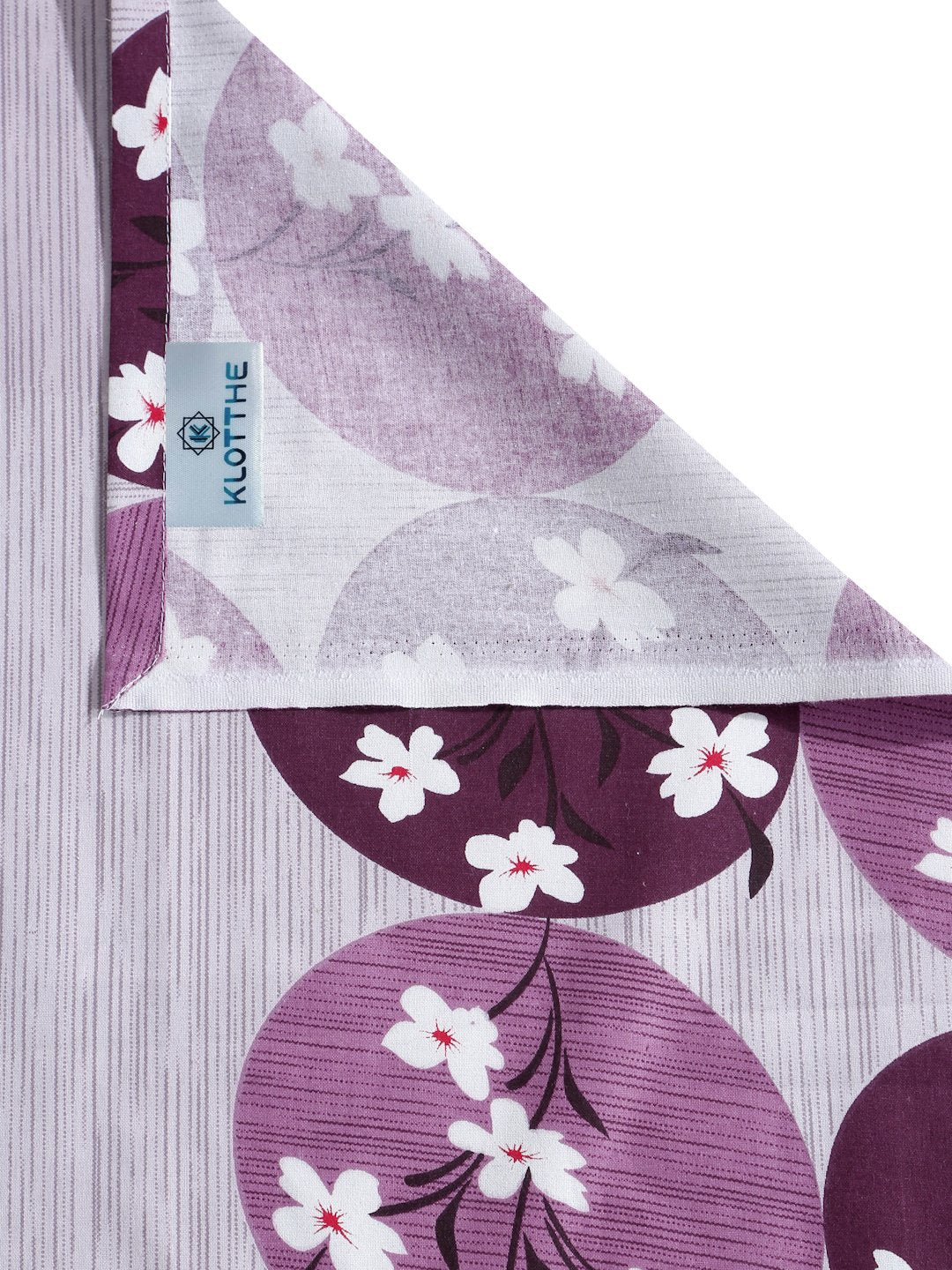 Purple Floral 400 TC Pure Cotton Double Bedsheet with 2 Pillow Covers