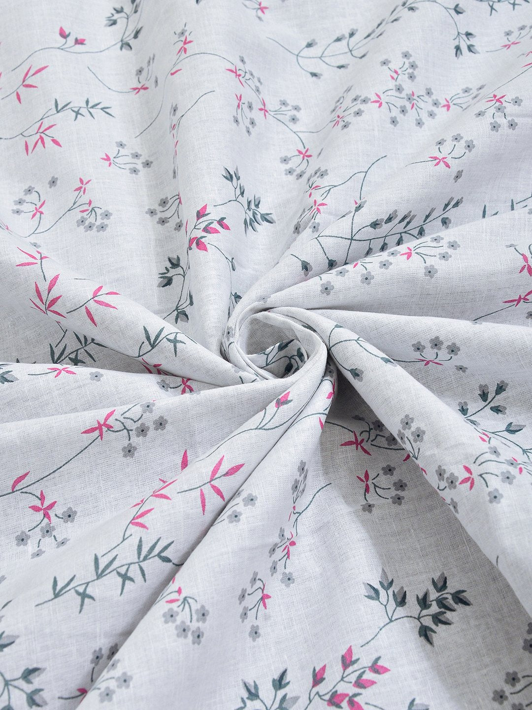 Grey Pure Cotton Floral Double Bed Dohar
