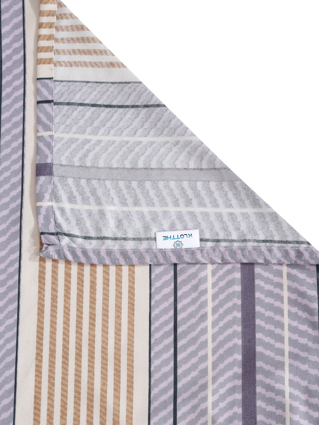 Purple Striped 300 TC Cotton Blend Double Bedsheet in Book Fold Packing