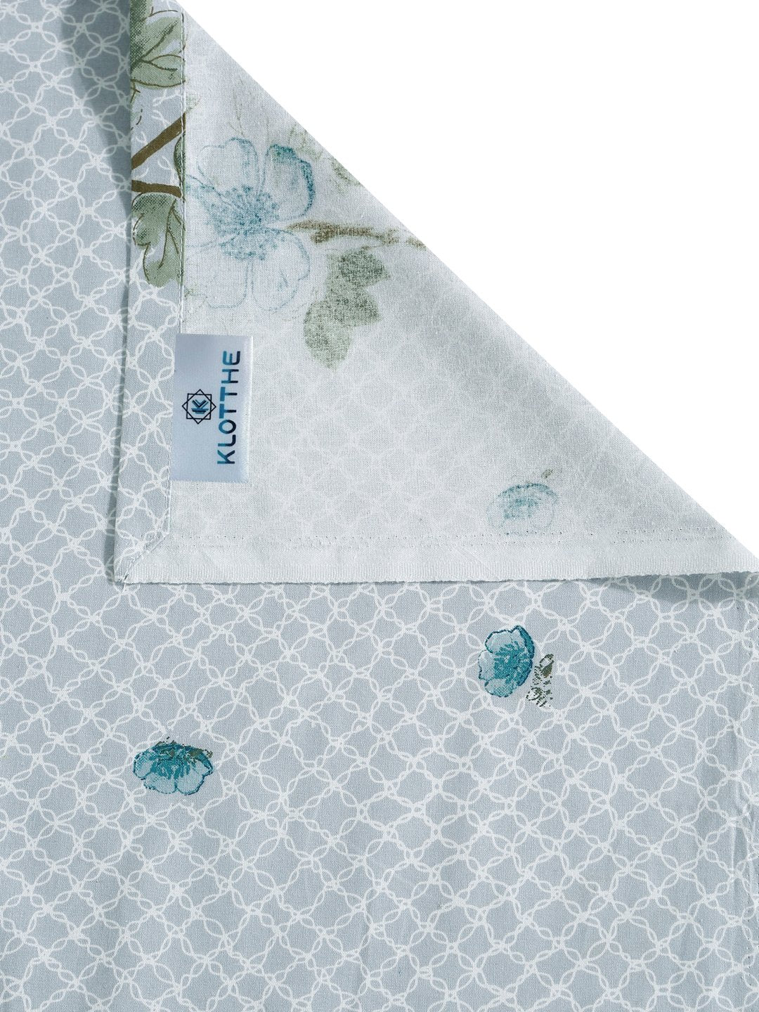 Grey Floral 400 TC Pure Cotton Double Bedsheet with 2 Pillow Covers