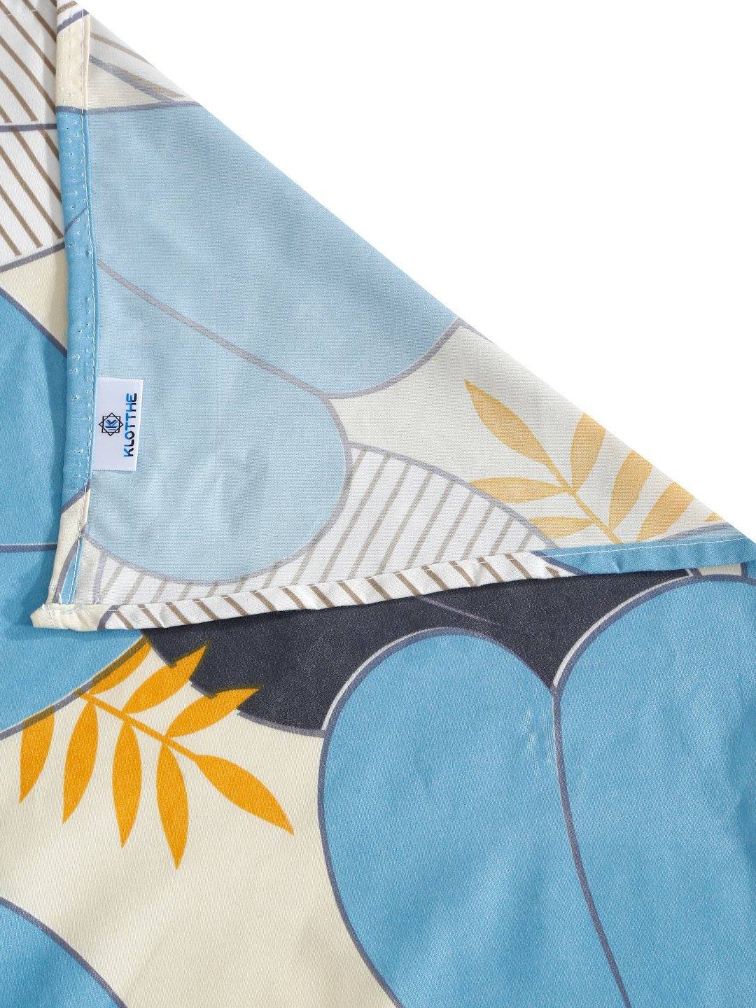 Book Fold Blue Floral 300 TC Cotton Blend Double Bedsheet with 2 Pillow Covers