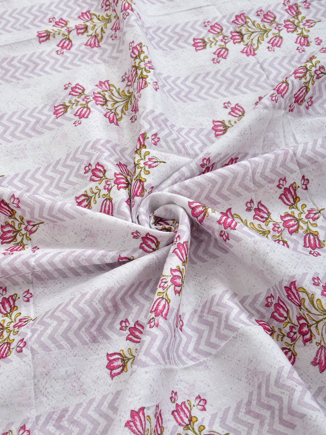 Pink Pure Cotton Floral Double Bed Dohar