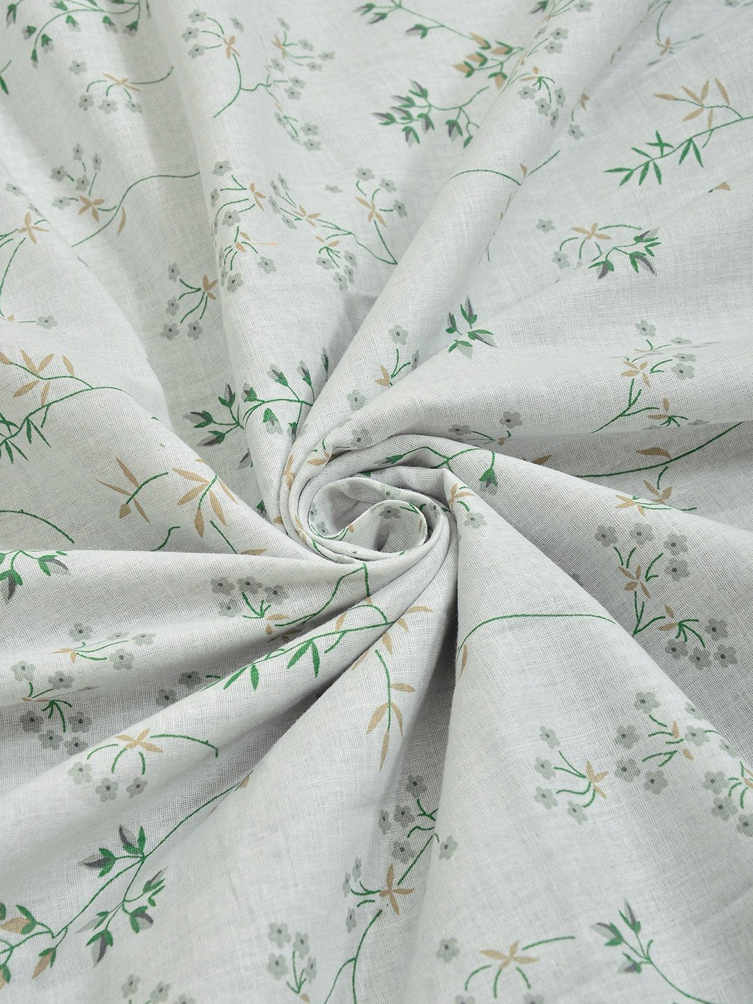 Green Pure Cotton Floral Double Bed Dohar