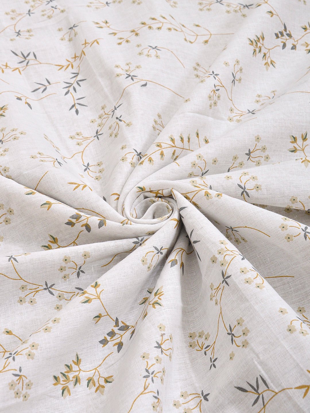 Beige Pure Cotton Floral Double Bed Dohar