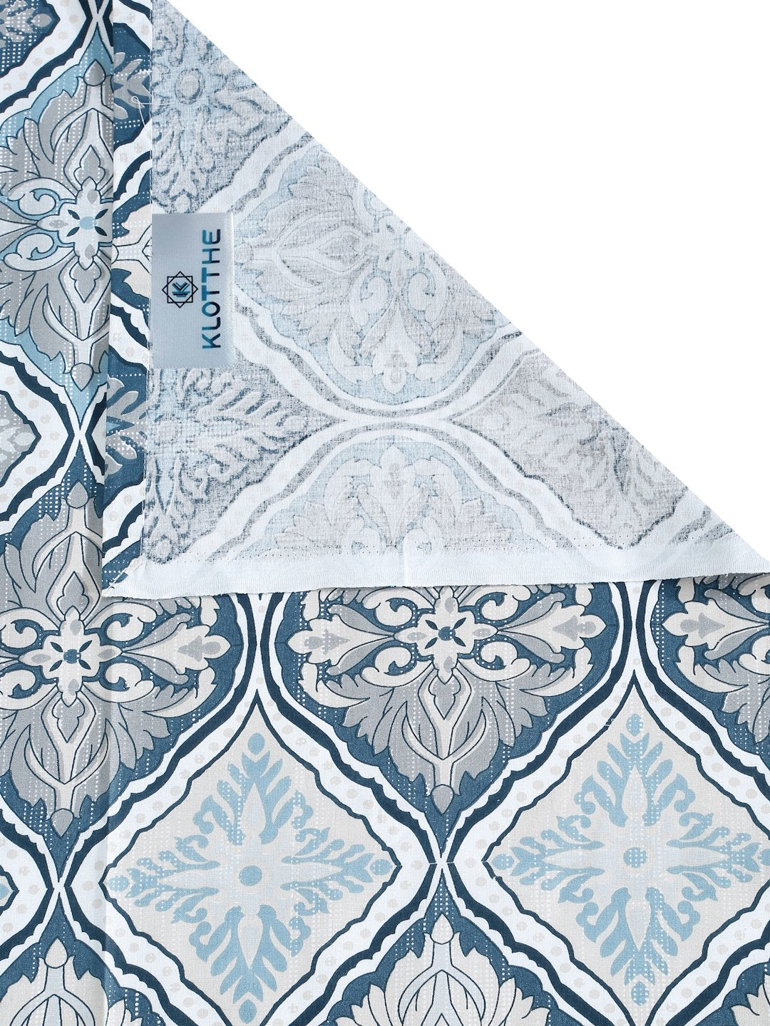 Blue Floral 400 TC Pure Cotton Double Bedsheet in Book Fold Packing