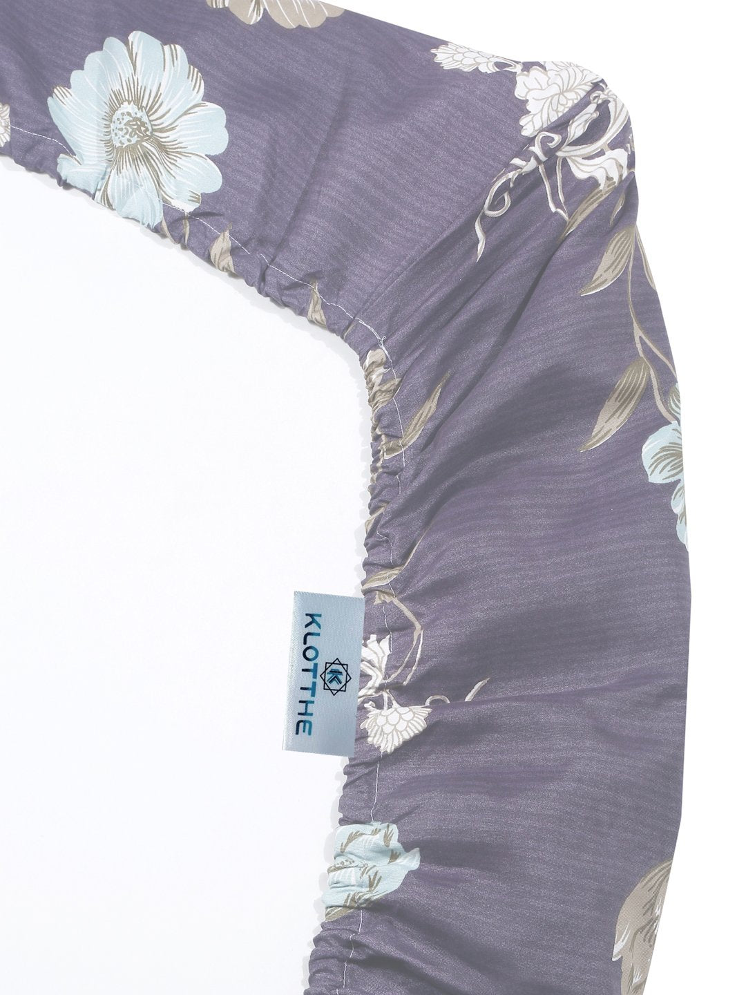 Multi Floral 300 TC Cotton Blend Fiited Single Bedsheet with Pillow Cover