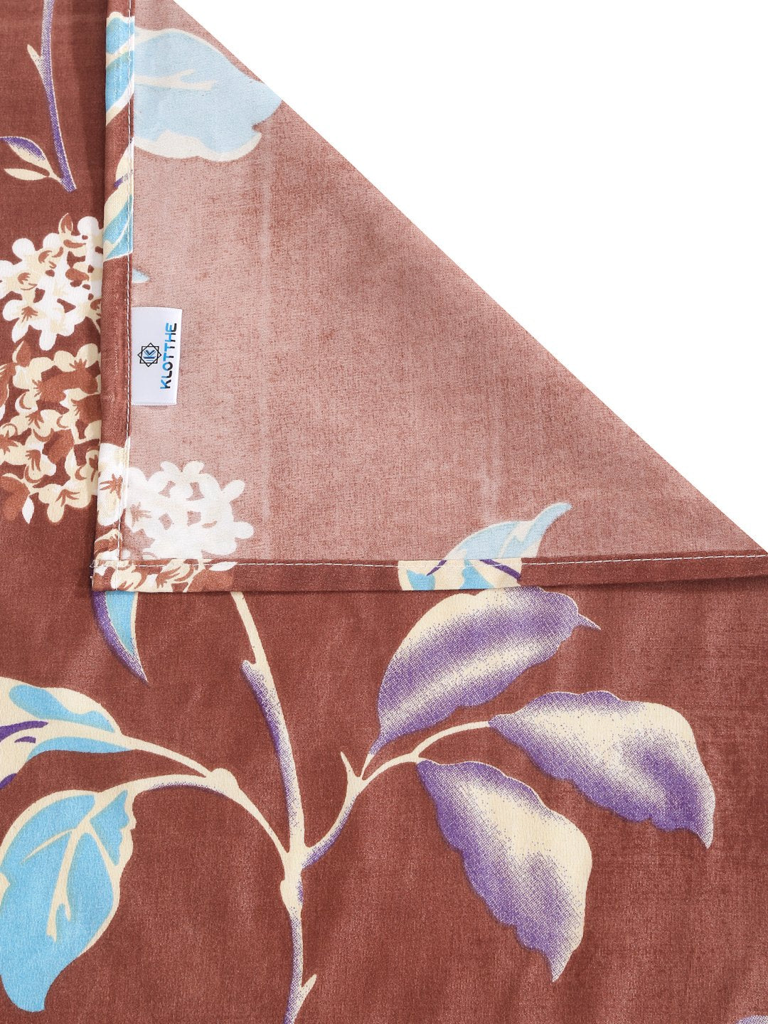 Rust Floral 300 TC Cotton Blend Double Bedsheet in Book Fold Packing