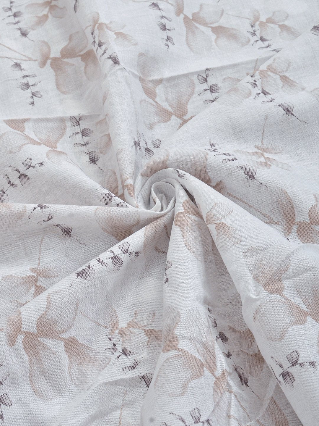 Beige Pure Cotton Floral Double Bed Dohar