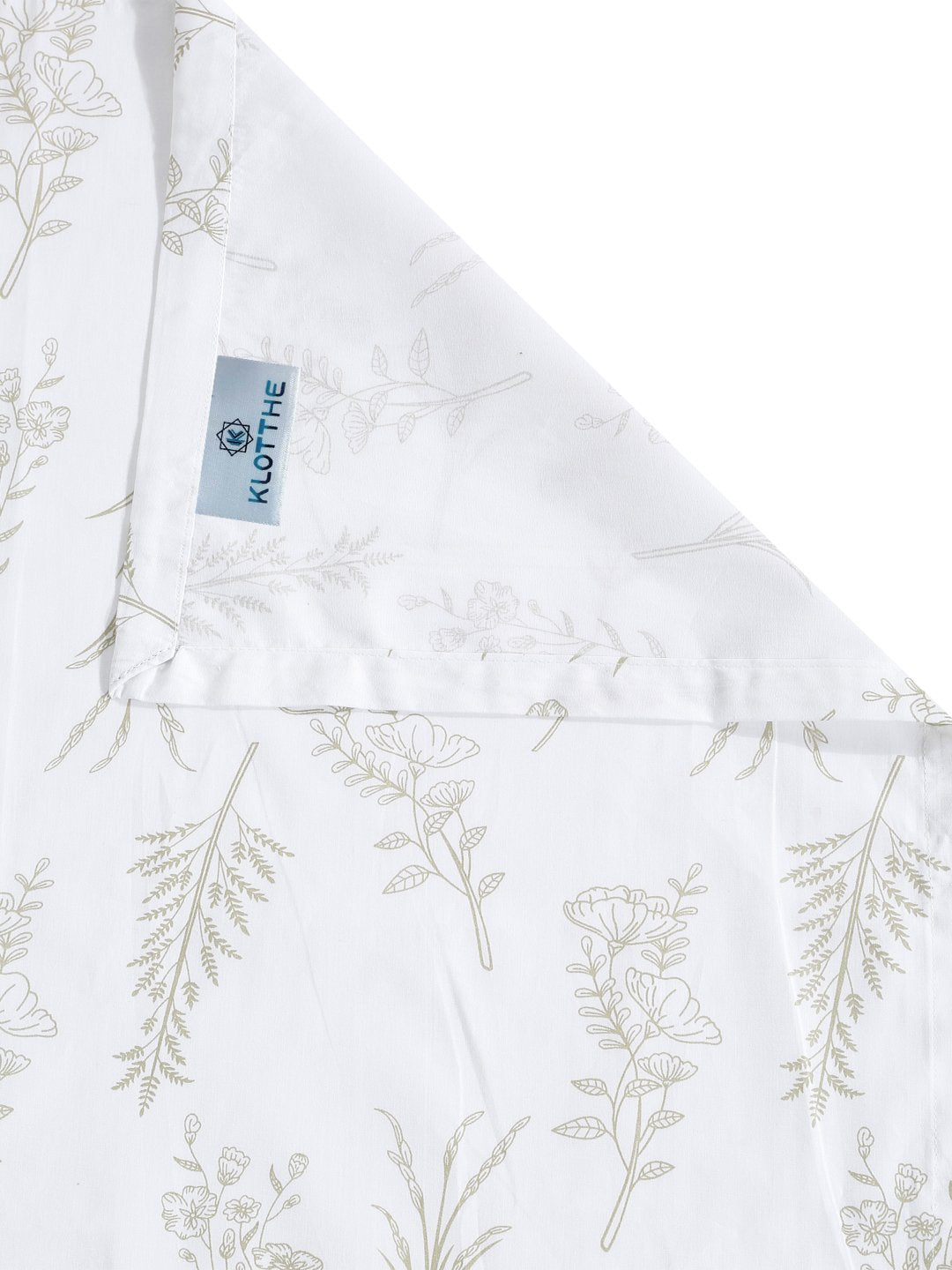 White Floral 400 TC Pure Cotton Super King Double Bedsheet with 2 Pillow Covers