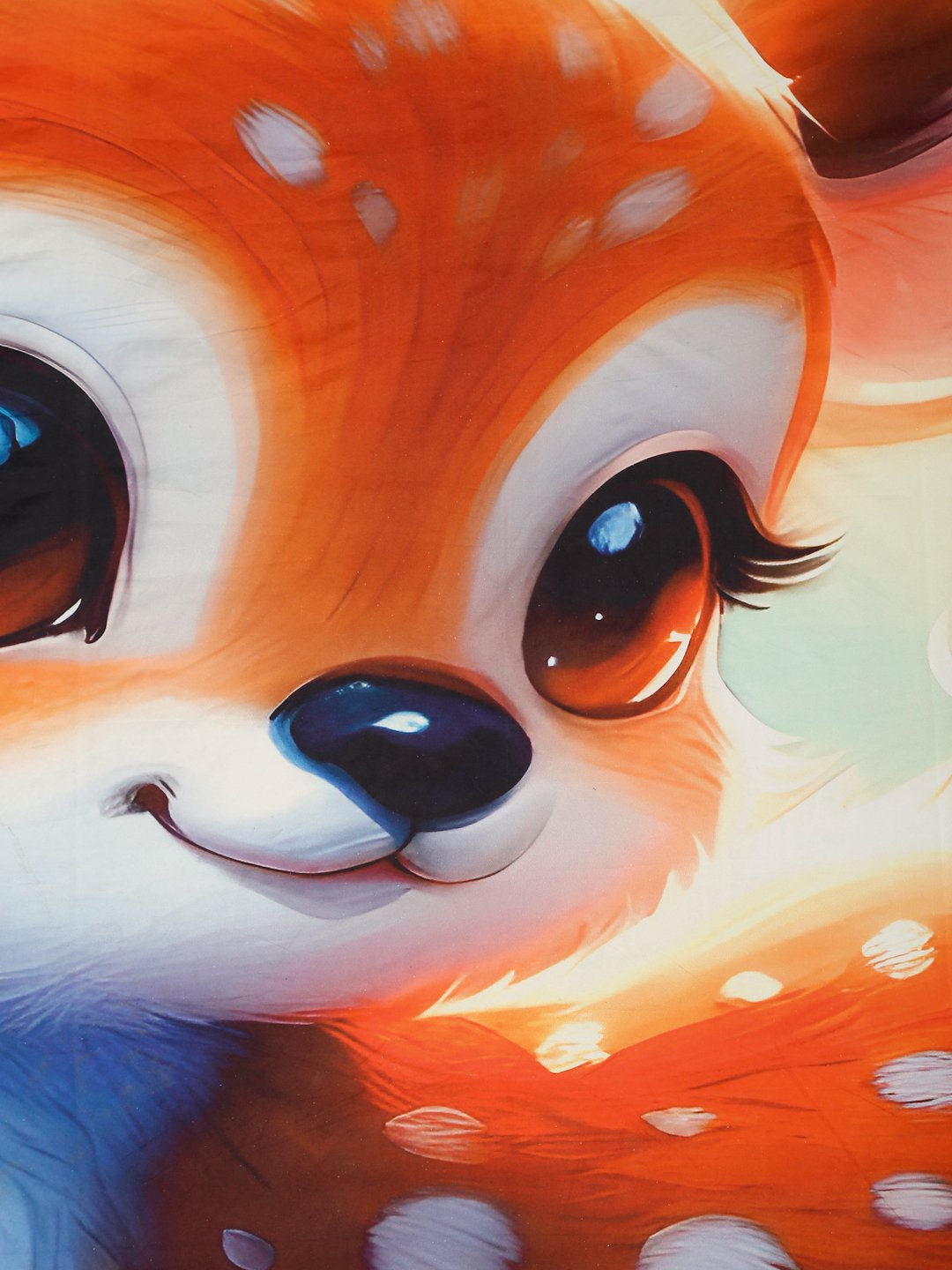 Orange 7D Animal Printed Cotton Blend Double Bedsheet with 2 Pillow Covers