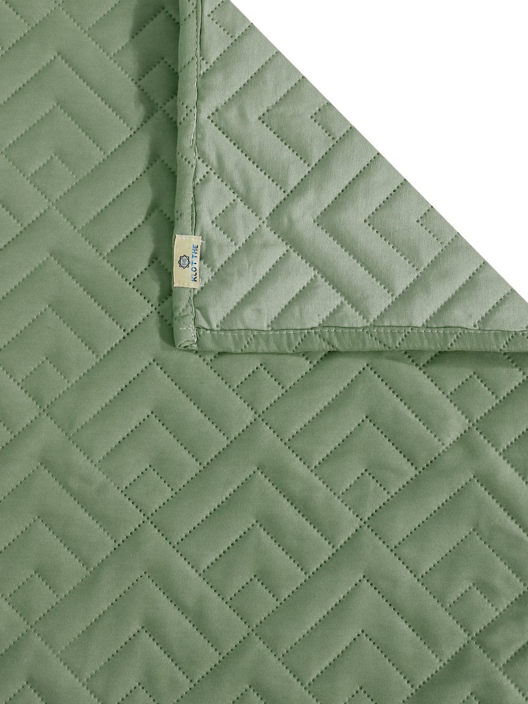 Green Geometric King Size Micro Fiber Filling Double Bedcover with 2 Pillow covers