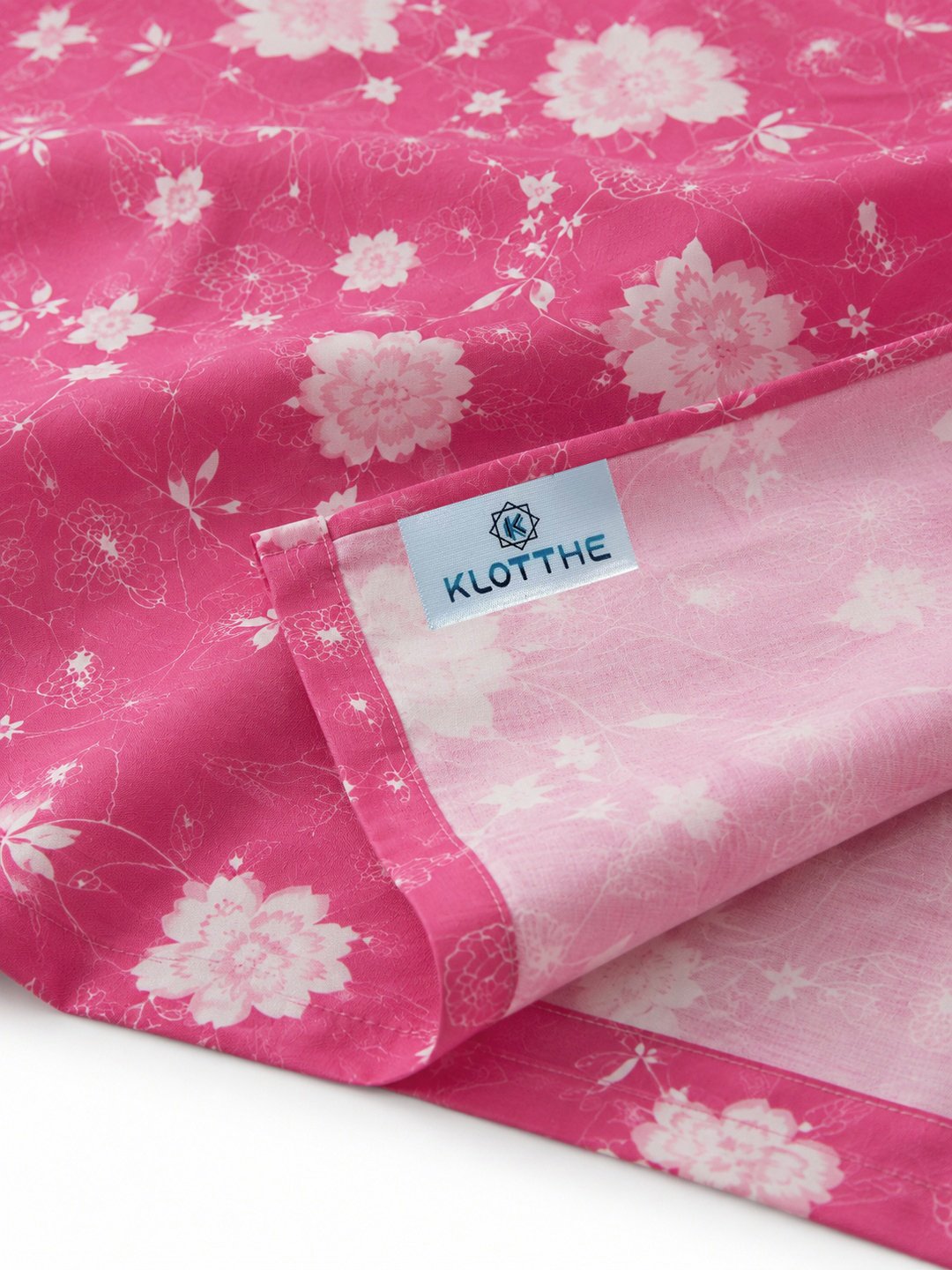 Pink Floral Cotton Blend Double Bedsheet with 2 Pillow Covers