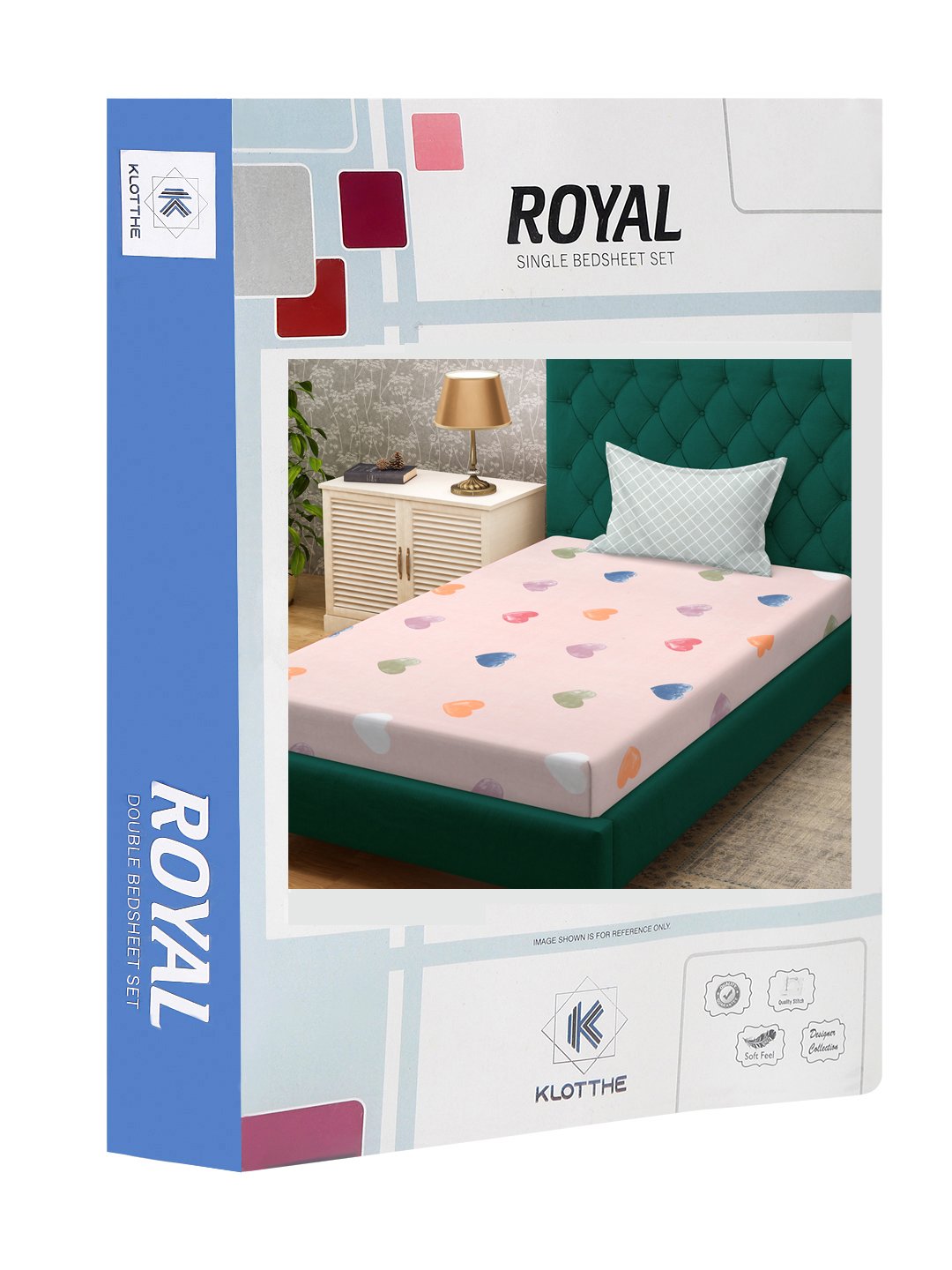 Pink Abstract 300 TC Cotton Blend Single Bedsheet Set in Book Fold Packing