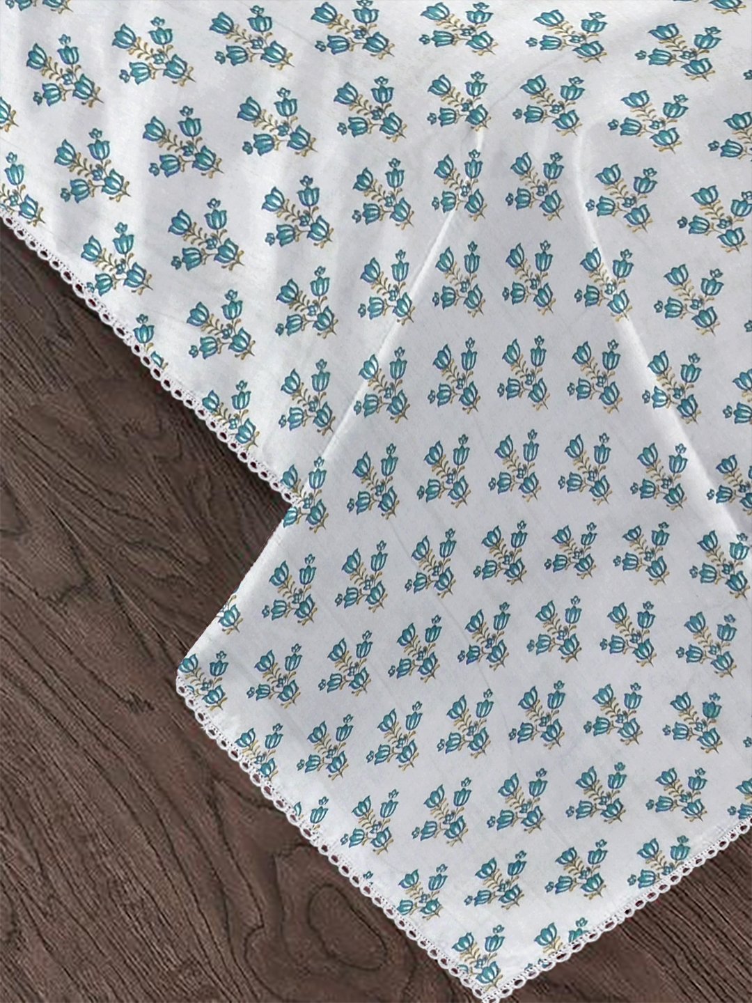 Green Pure Cotton Floral Double Bed Dohar