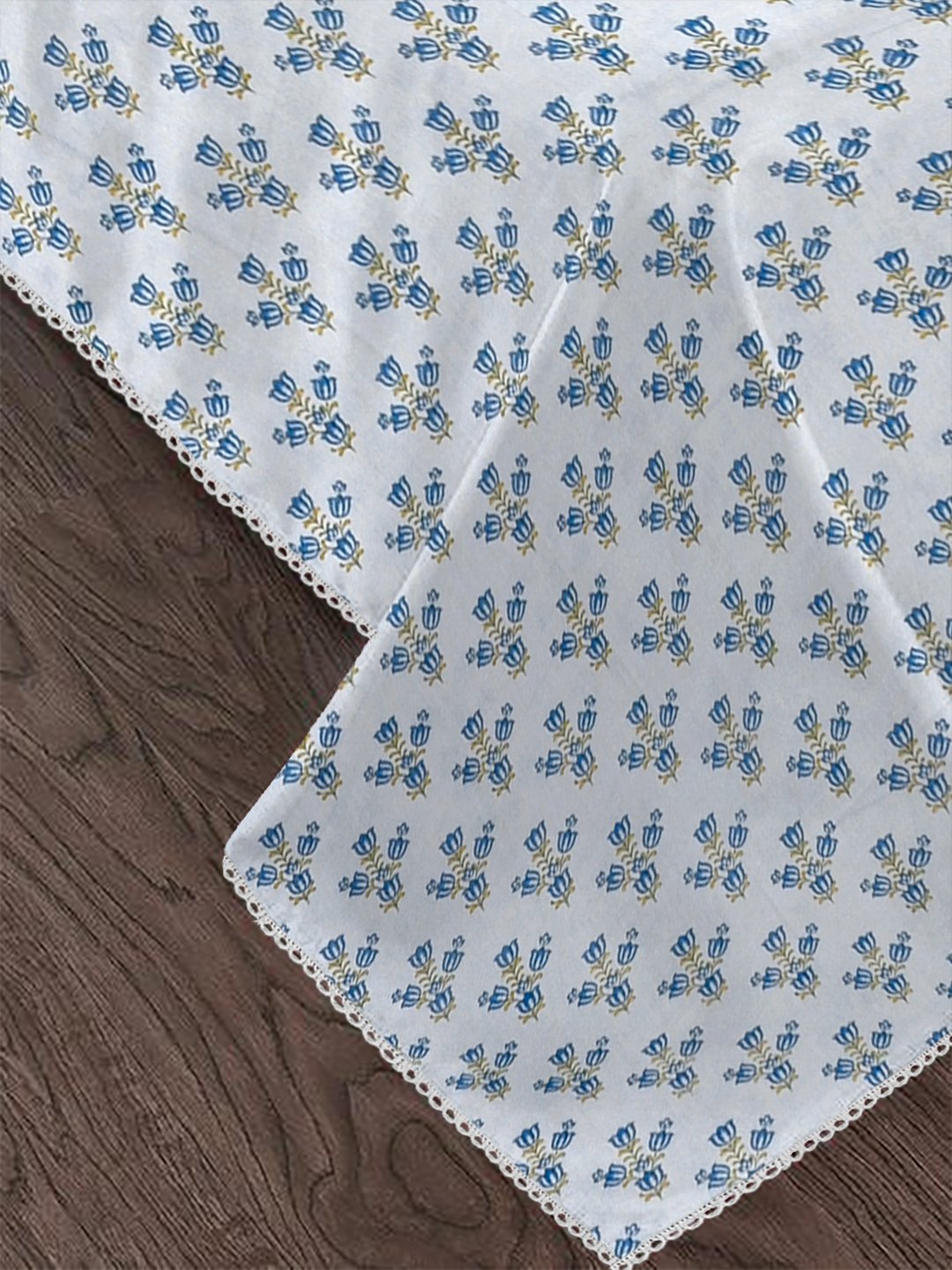 Blue Pure Cotton Floral Double Bed Dohar