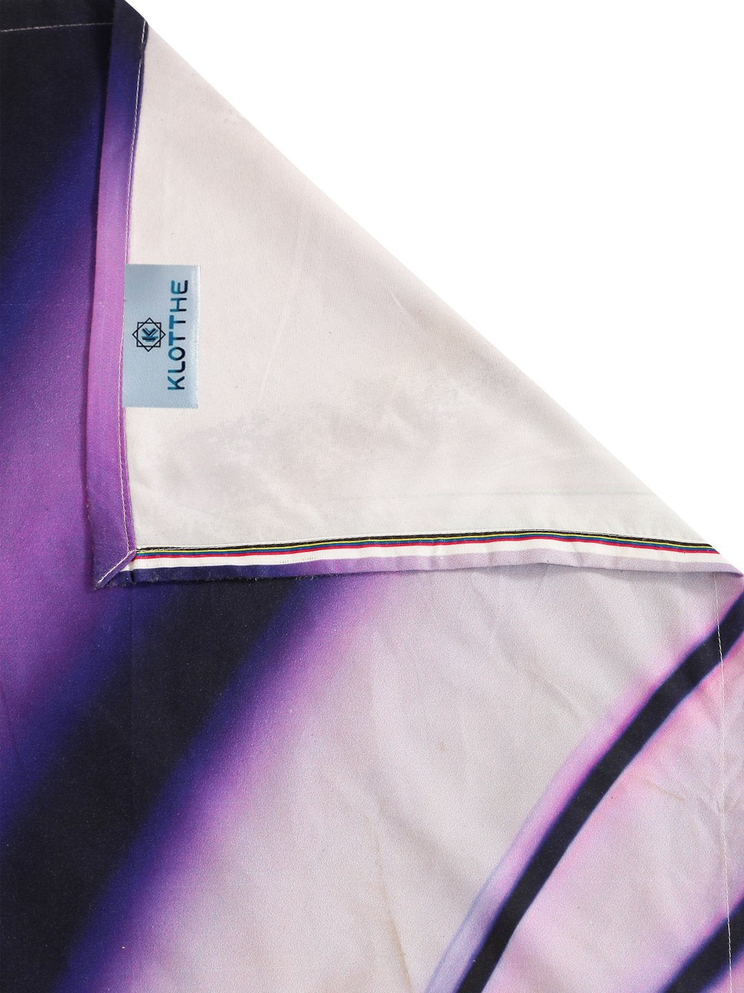 Purple Digital Abstract Printed Cotton Blend Double Bedsheet with 2 Pillow Covers
