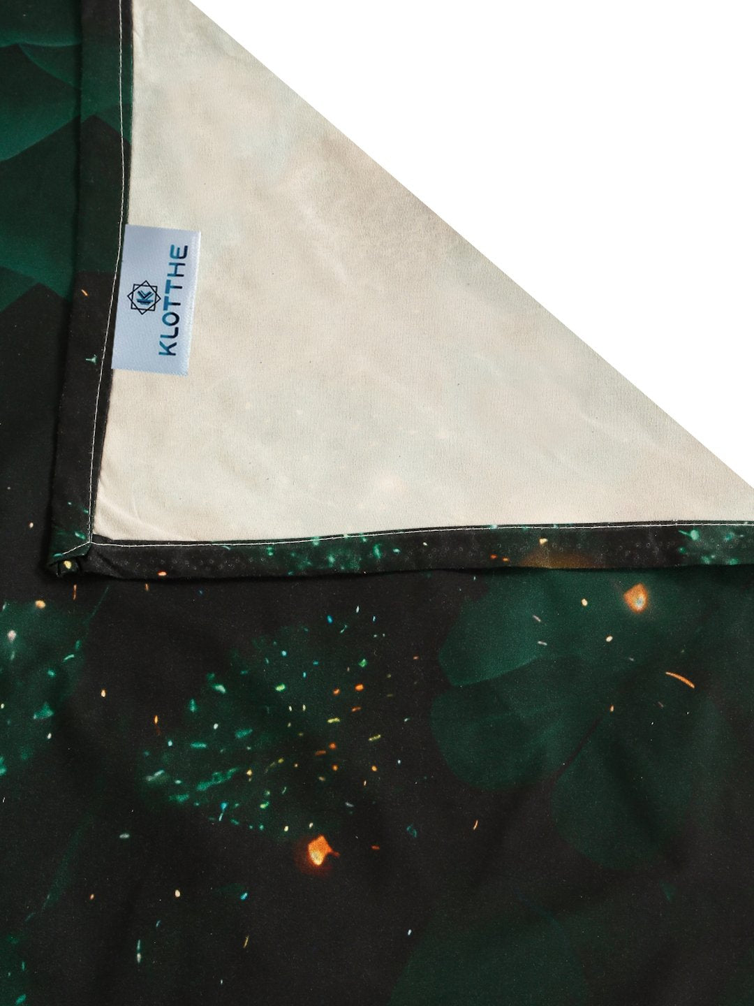 Green Digital Floral Printed Cotton Blend Double Bedsheet with 2 Pillow Covers