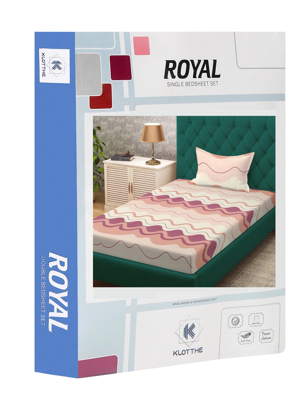 Multi Abstract 300 TC Cotton Blend Single Bedsheet in Book Fold Packing