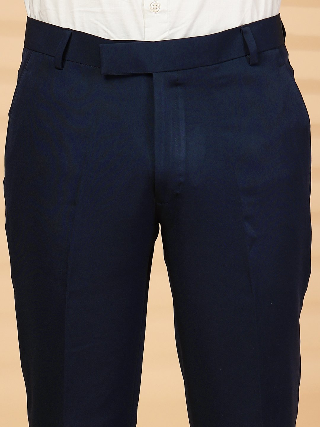 Blue Solid Embroidery Single-Breasted Two-Piece Party Suit