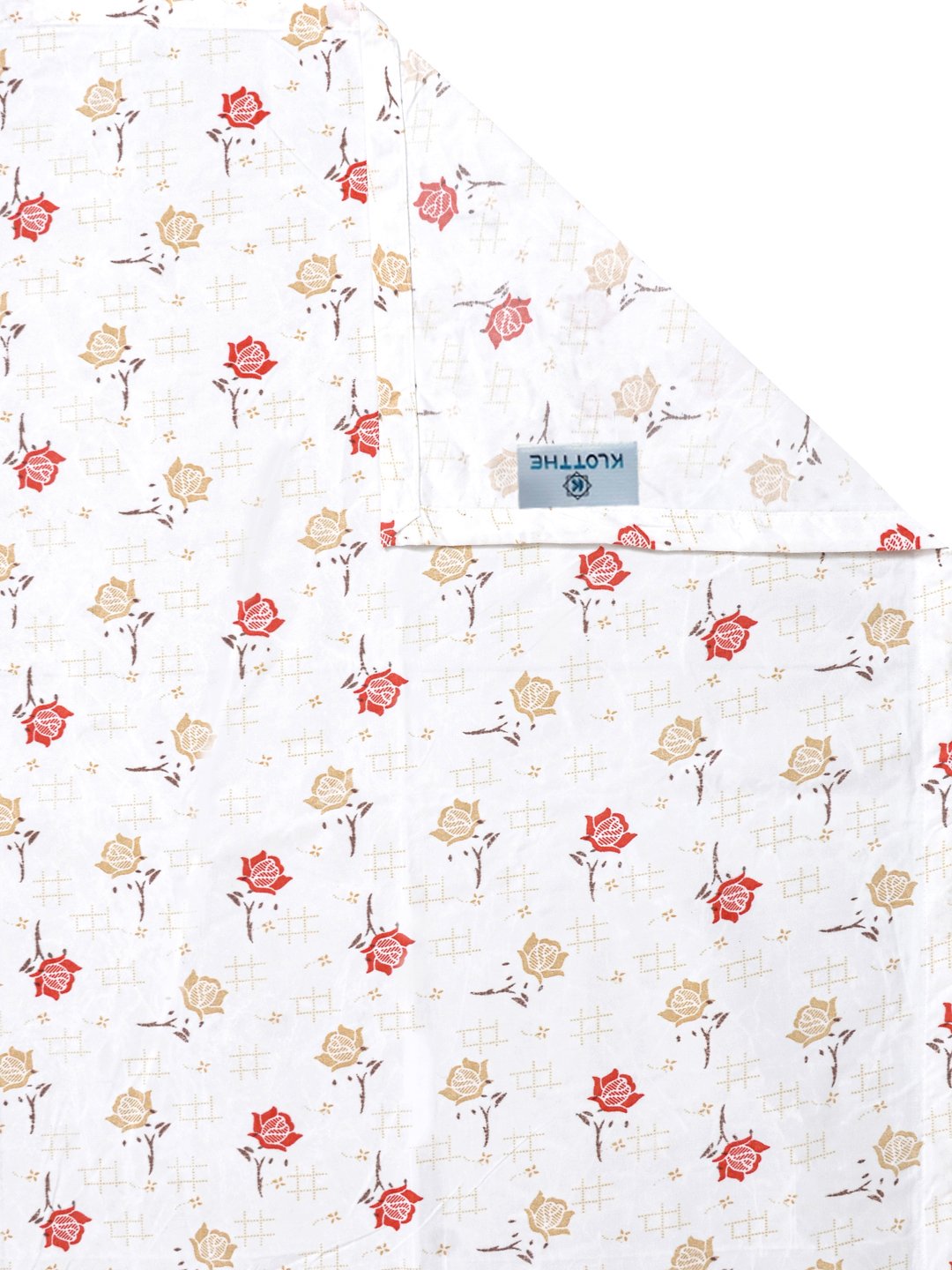 Cream Floral 300 TC Cotton Blend Double Bedsheet with 2 Pillow Covers