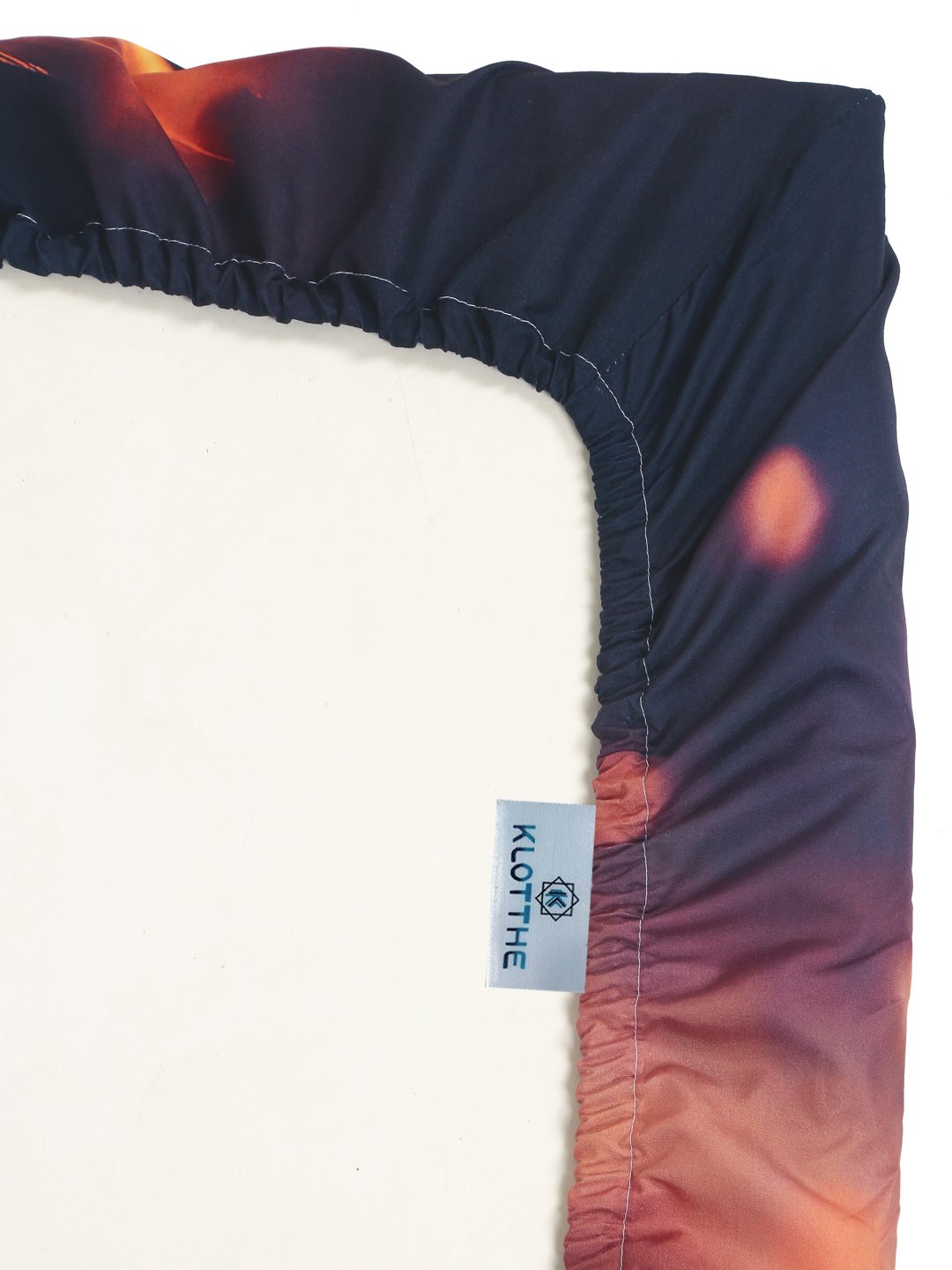 Digital Multi Graphic Cotton Blend Fitted Double Bedsheet with 2 Pillow Covers