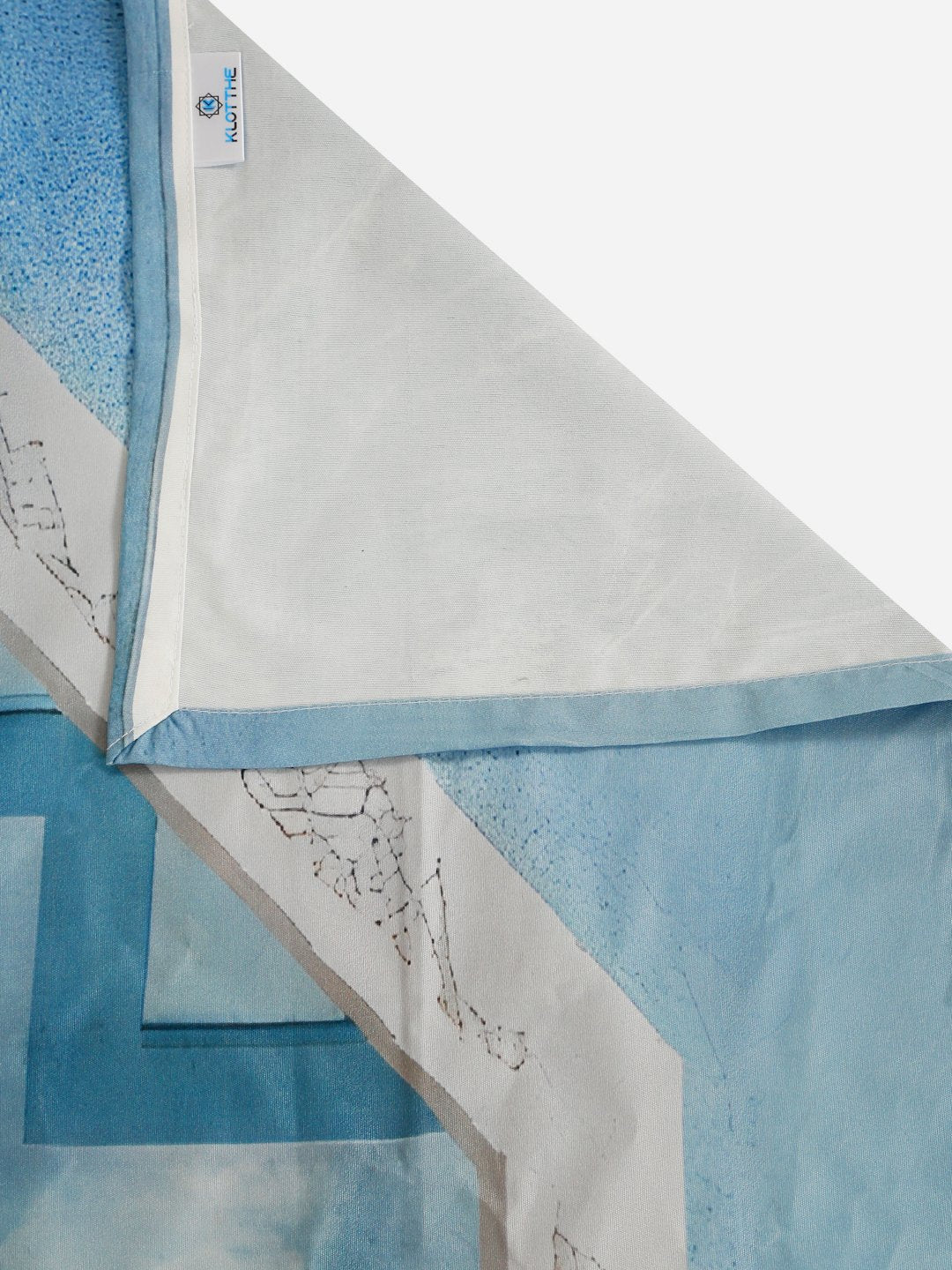 SkyBlue Digital Floral Printed Cotton Blend Single Bedsheet with Pillow Cover