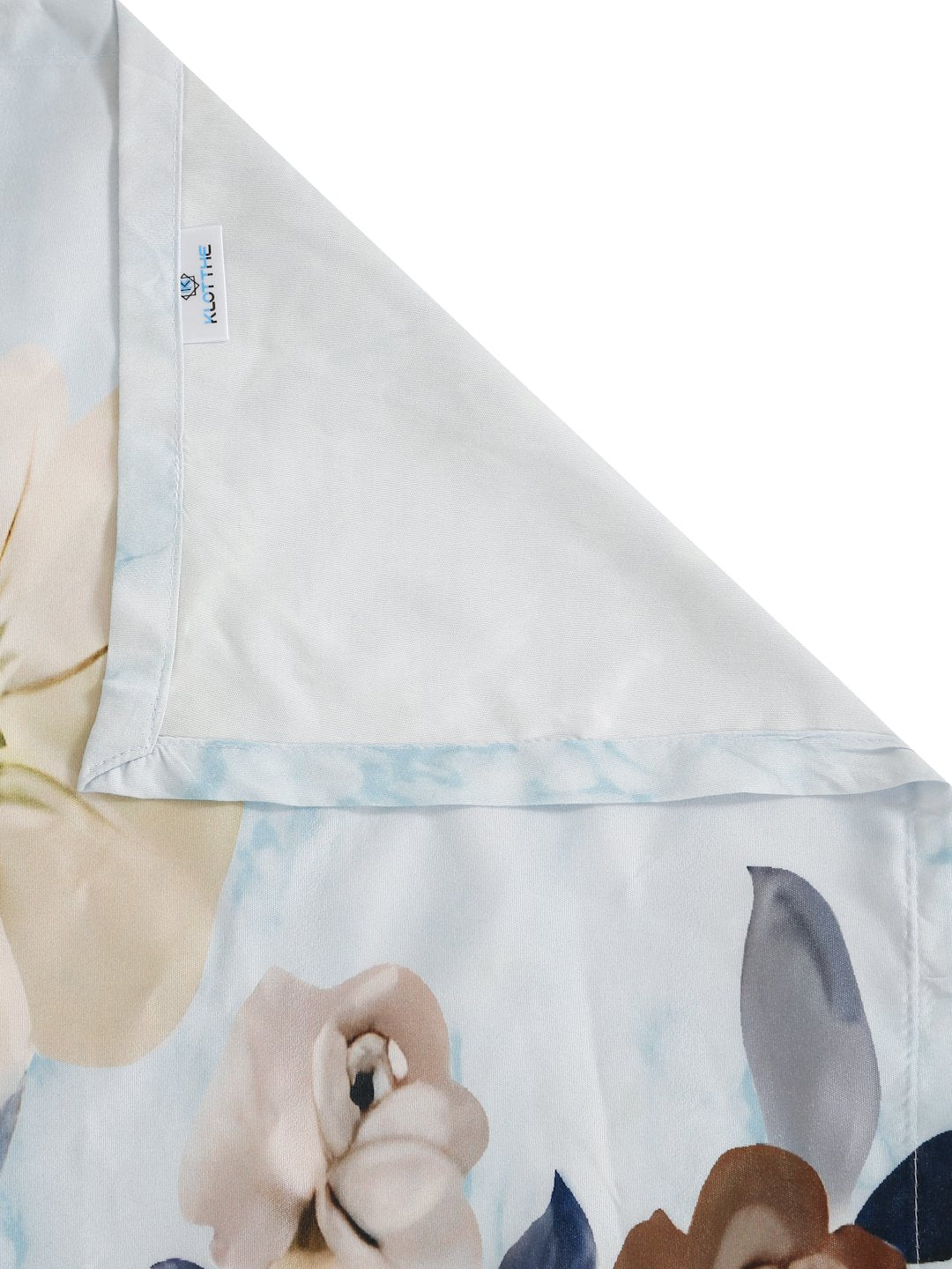 Blue Digital Floral Printed Cotton Blend Single Bedsheet with Pillow Cover