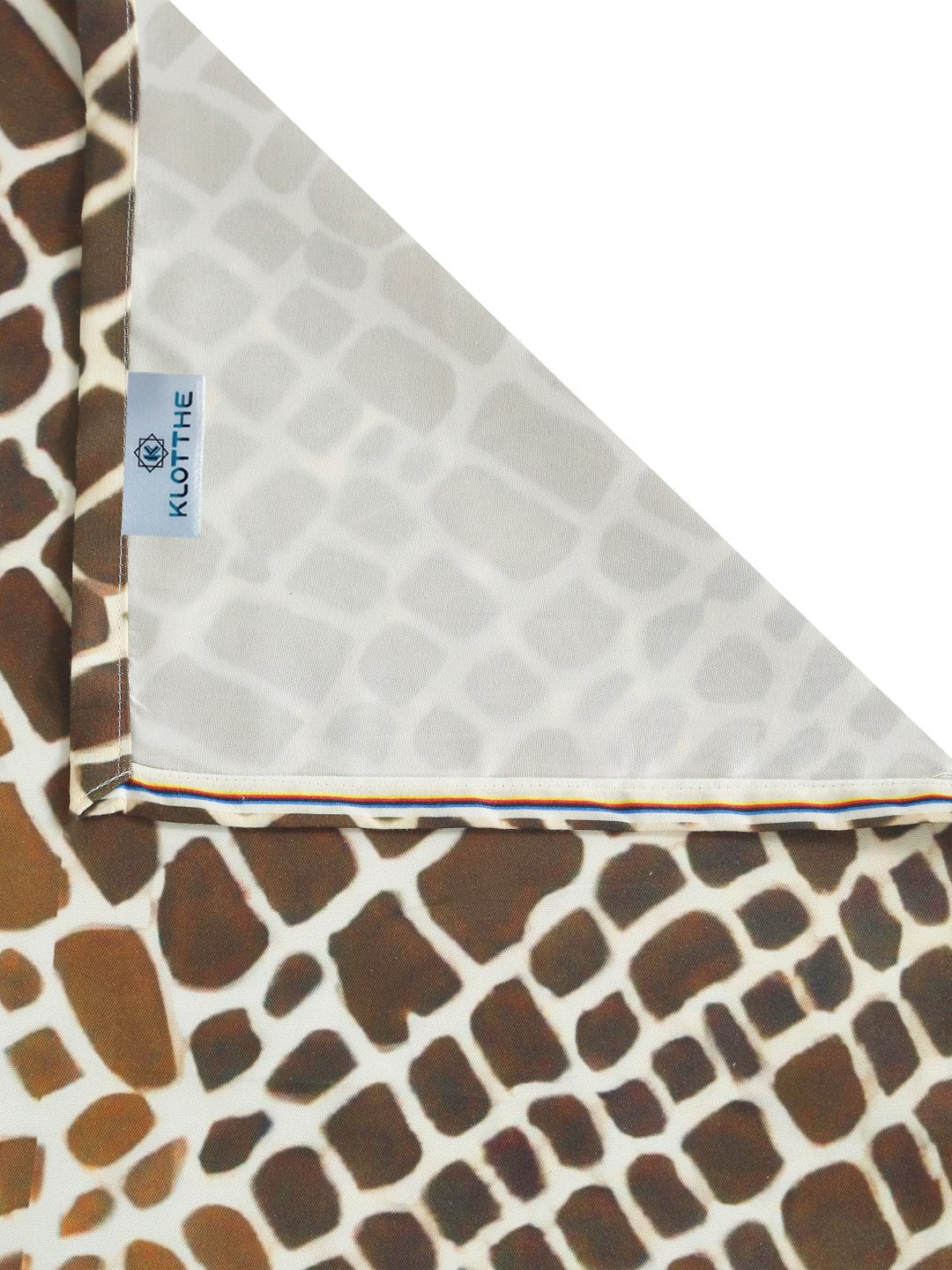 Brown 7D Geometric Printed Cotton Blend Double Bedsheet with 2 Pillow Covers