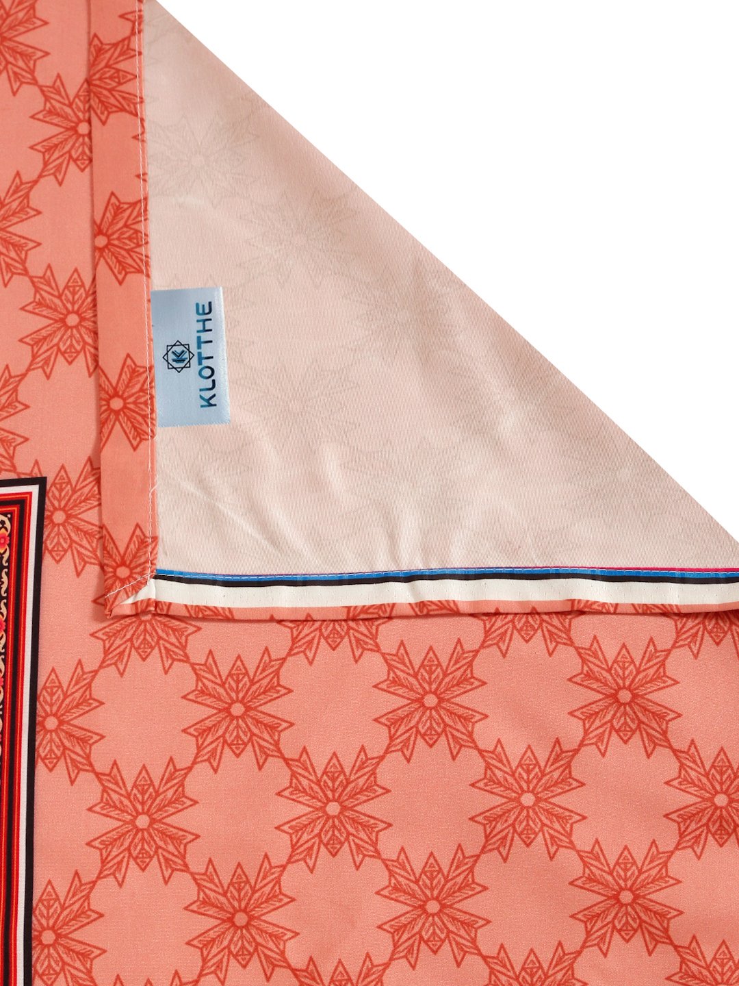 Rust Digital Ethnic Motifs Printed Cotton Blend Double Bedsheet with 2 Pillow Covers