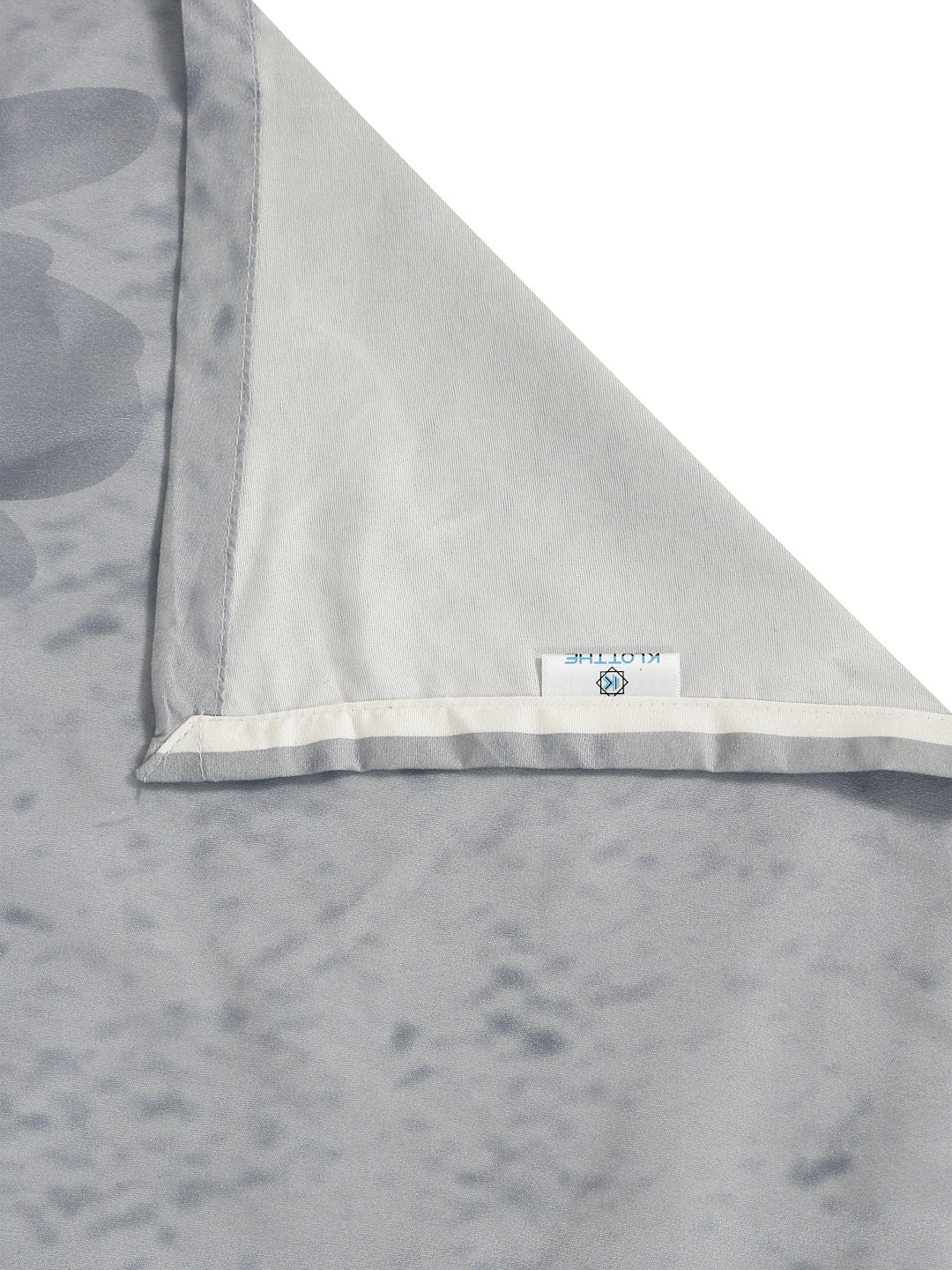 Grey Digital Floral Printed Cotton Blend Single Bedsheet with Pillow Cover