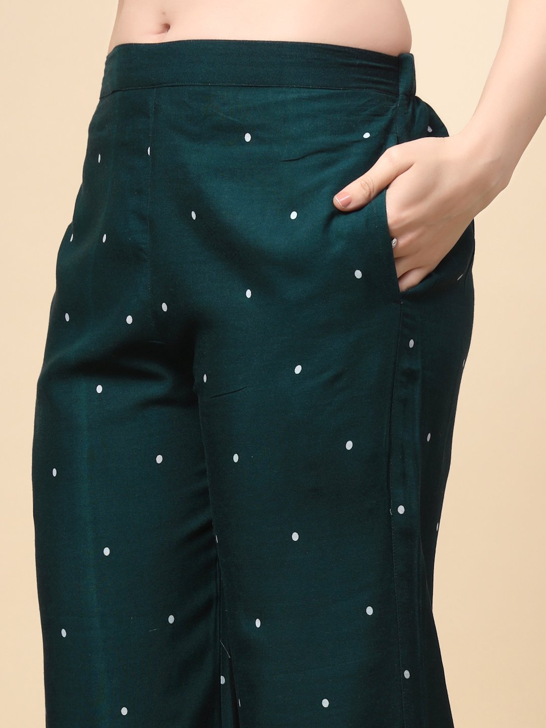 Green Cotton Printed Shirt With Trousers Co-Ords Set