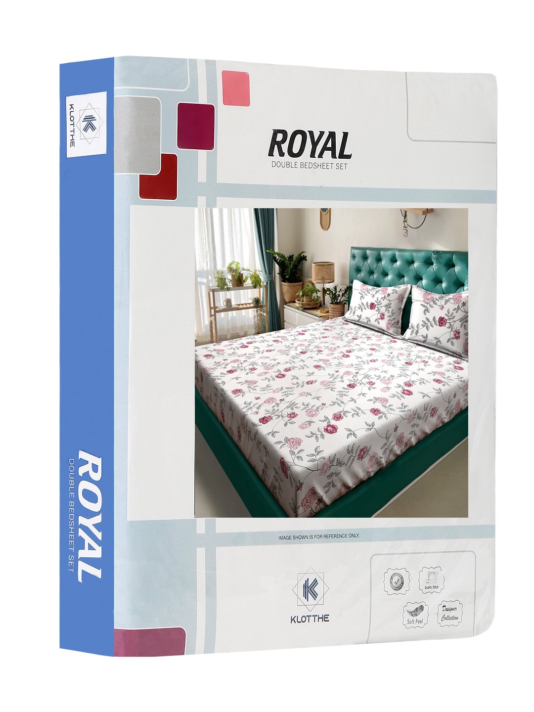Floral 300 TC Cotton Blend Double Bedsheet in Book Fold Packing