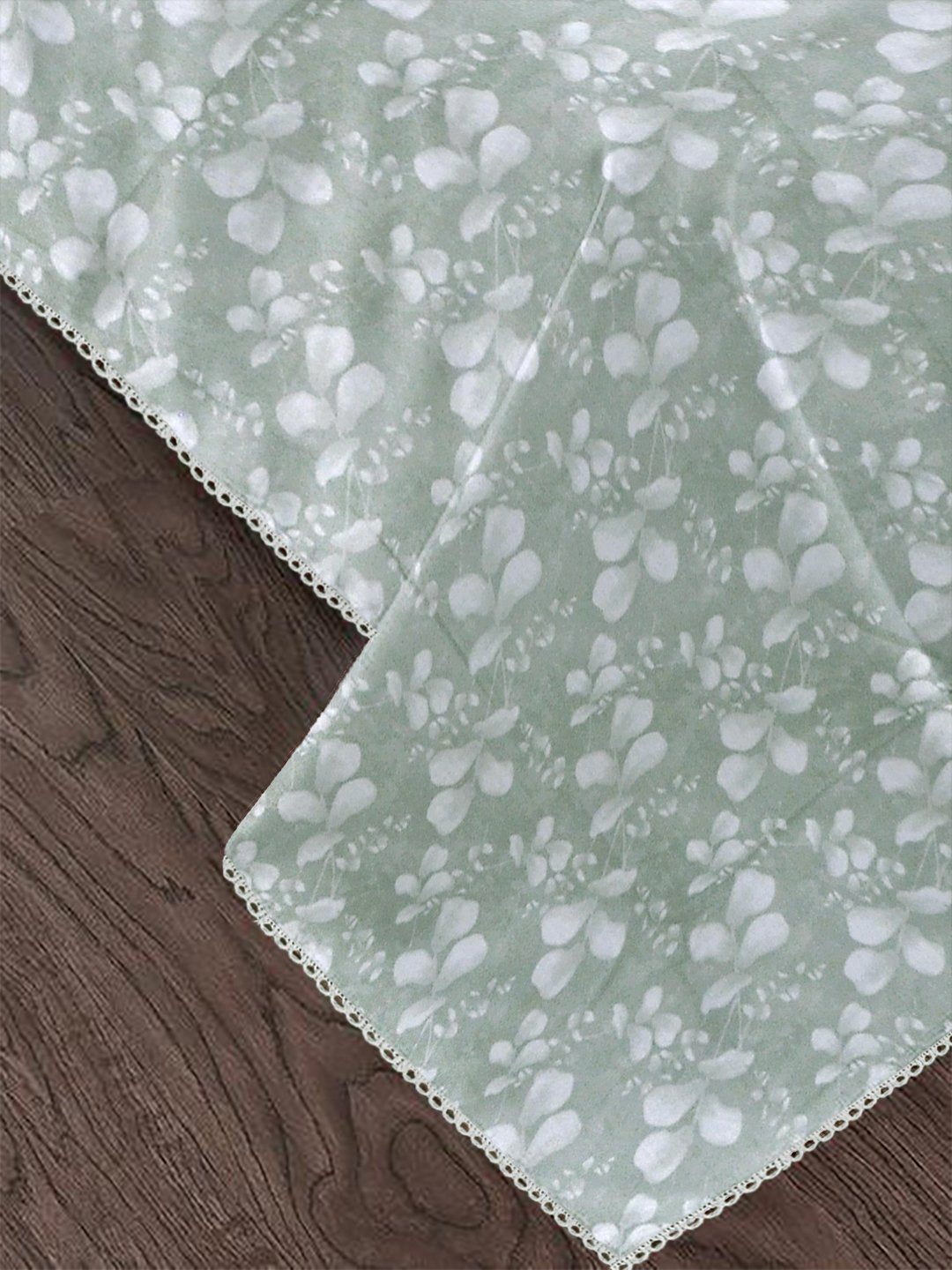 Green Pure Cotton Floral Double Bed Dohar