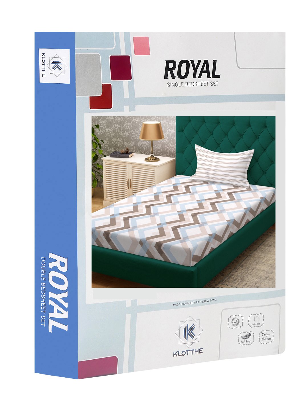 Multi Abstract 300 TC Cotton Blend Single Bedsheet Set in Book Fold Packing