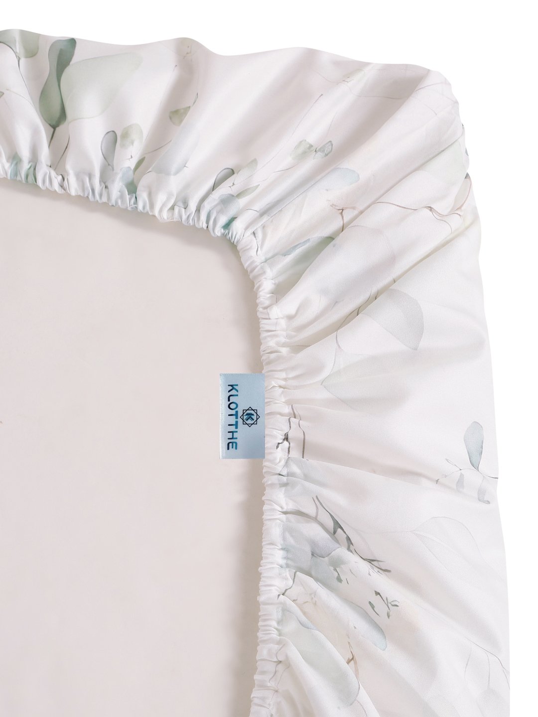 Cream 7D Floral Printed Fitted Cotton Blend Double Bedsheet with 2 Pillow Covers