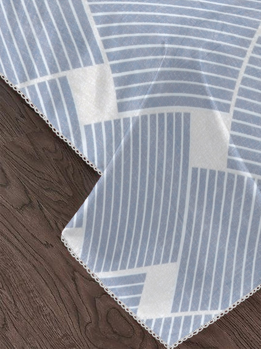 Blue Cotton Blend Geometric Double Bed Dohar