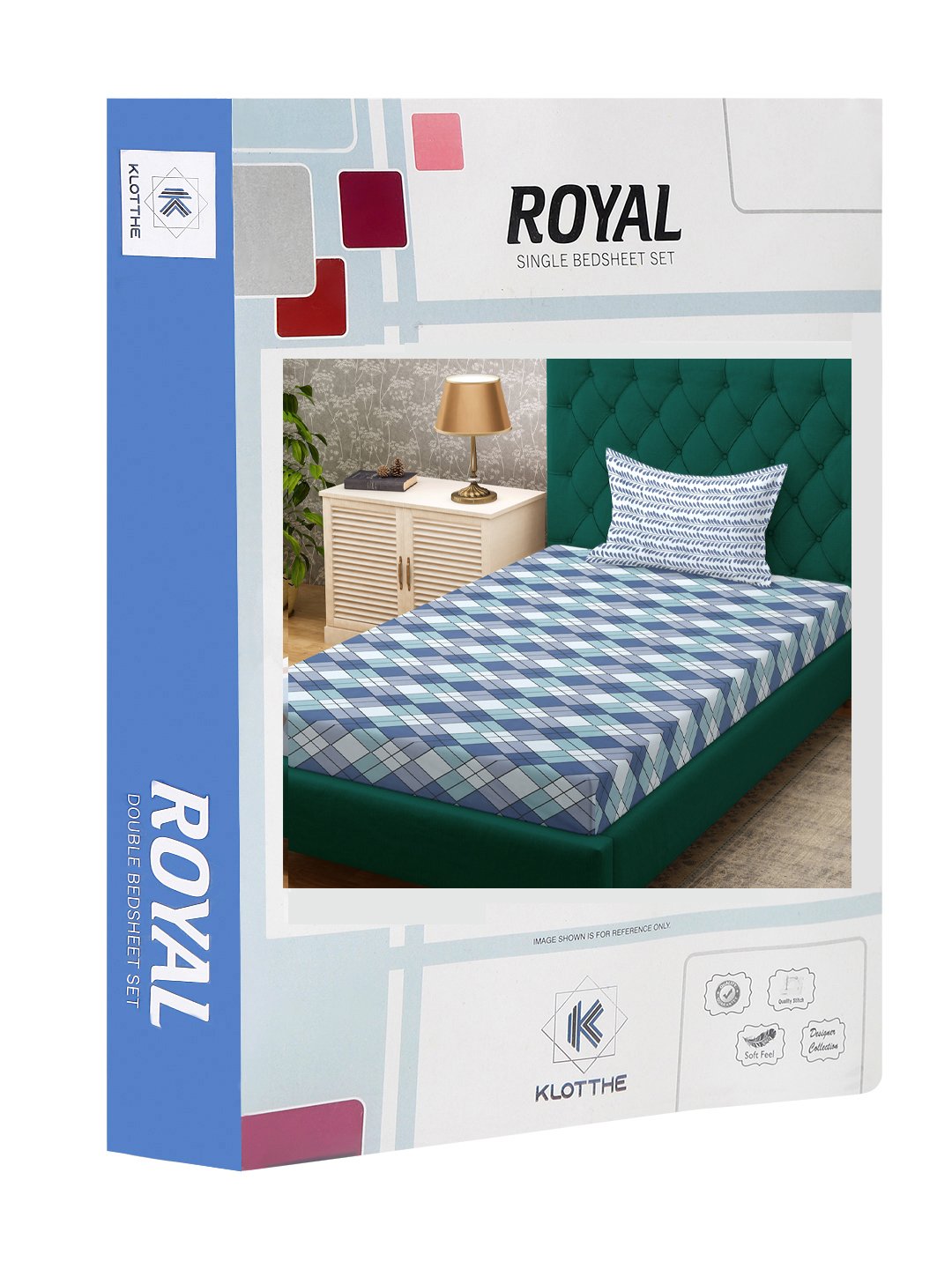 Multi Geometric 300 TC Cotton Blend Single Bedsheet Set in Book Fold Packing