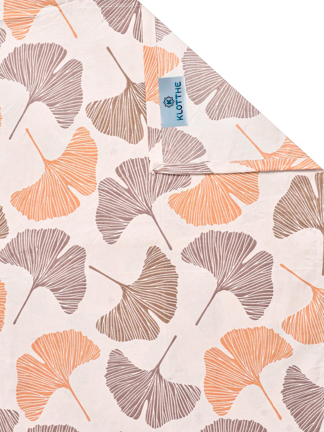 Beige Floral Cotton Blend Double Bedsheet with 2 Pillow Covers