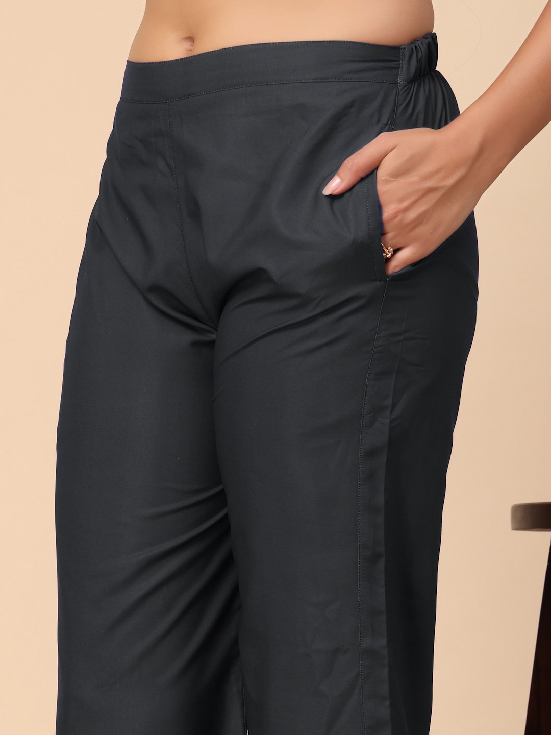Black Cotton Printed Shirt With Trousers Co-Ords Set