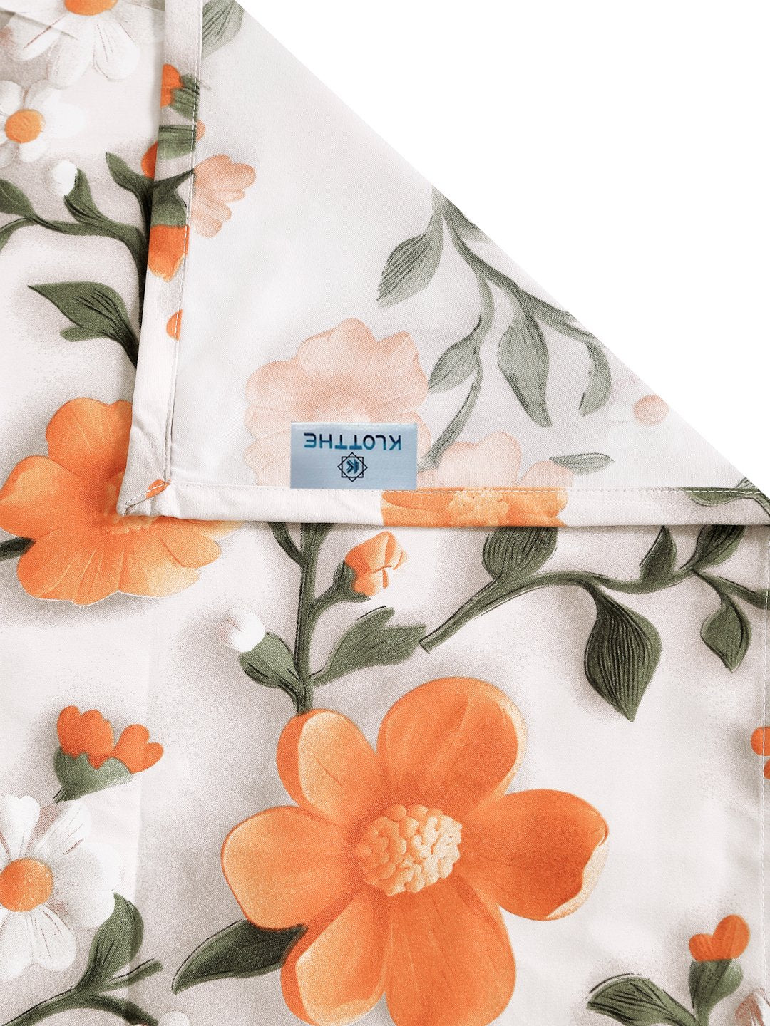 Cream Floral 7D Cotton Blend Single Bedsheet with Pillow Cover