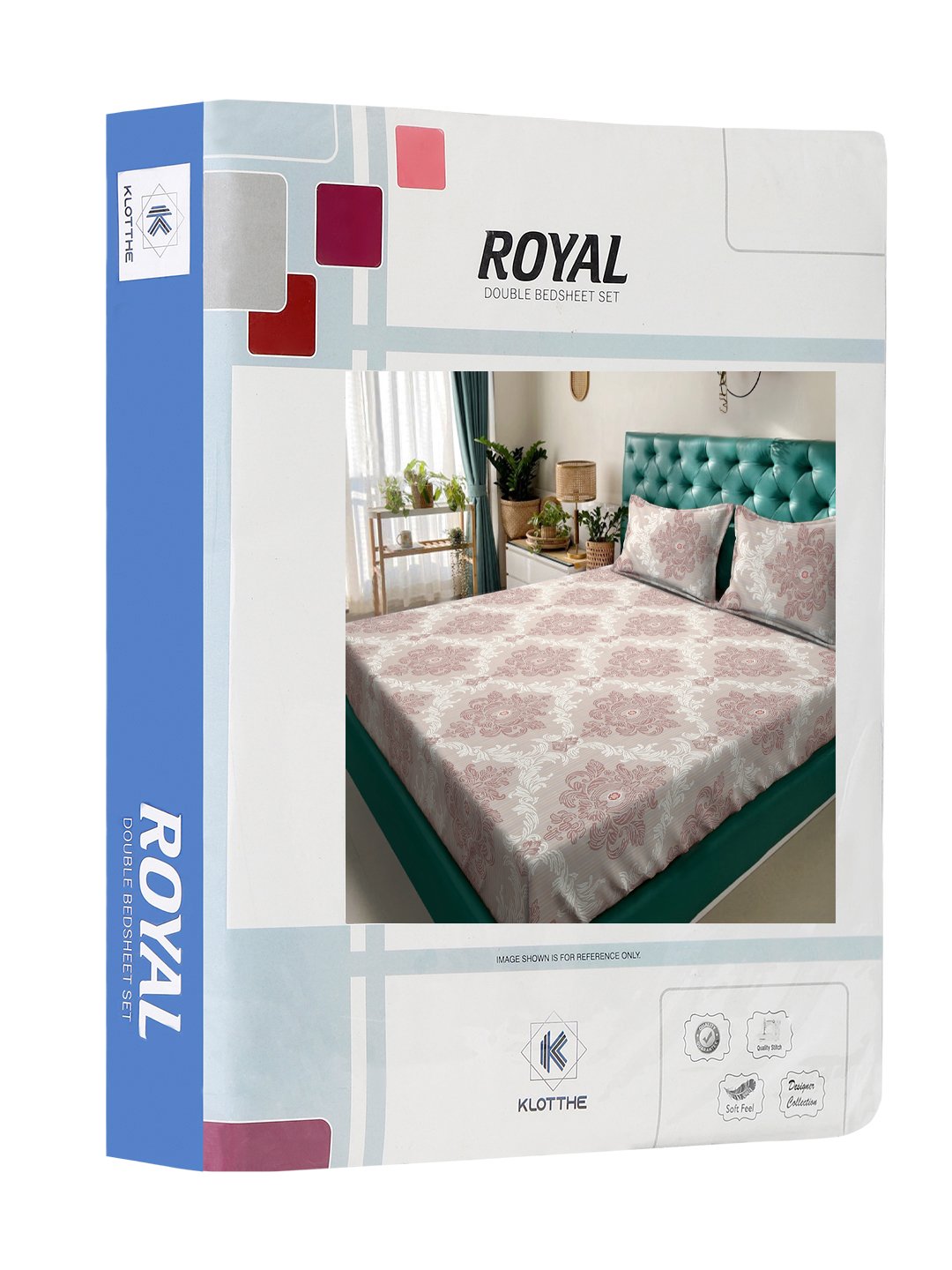 Multi Ethnic Motifs  300 TC Cotton Blend Double Bedsheet in Book Fold Packing